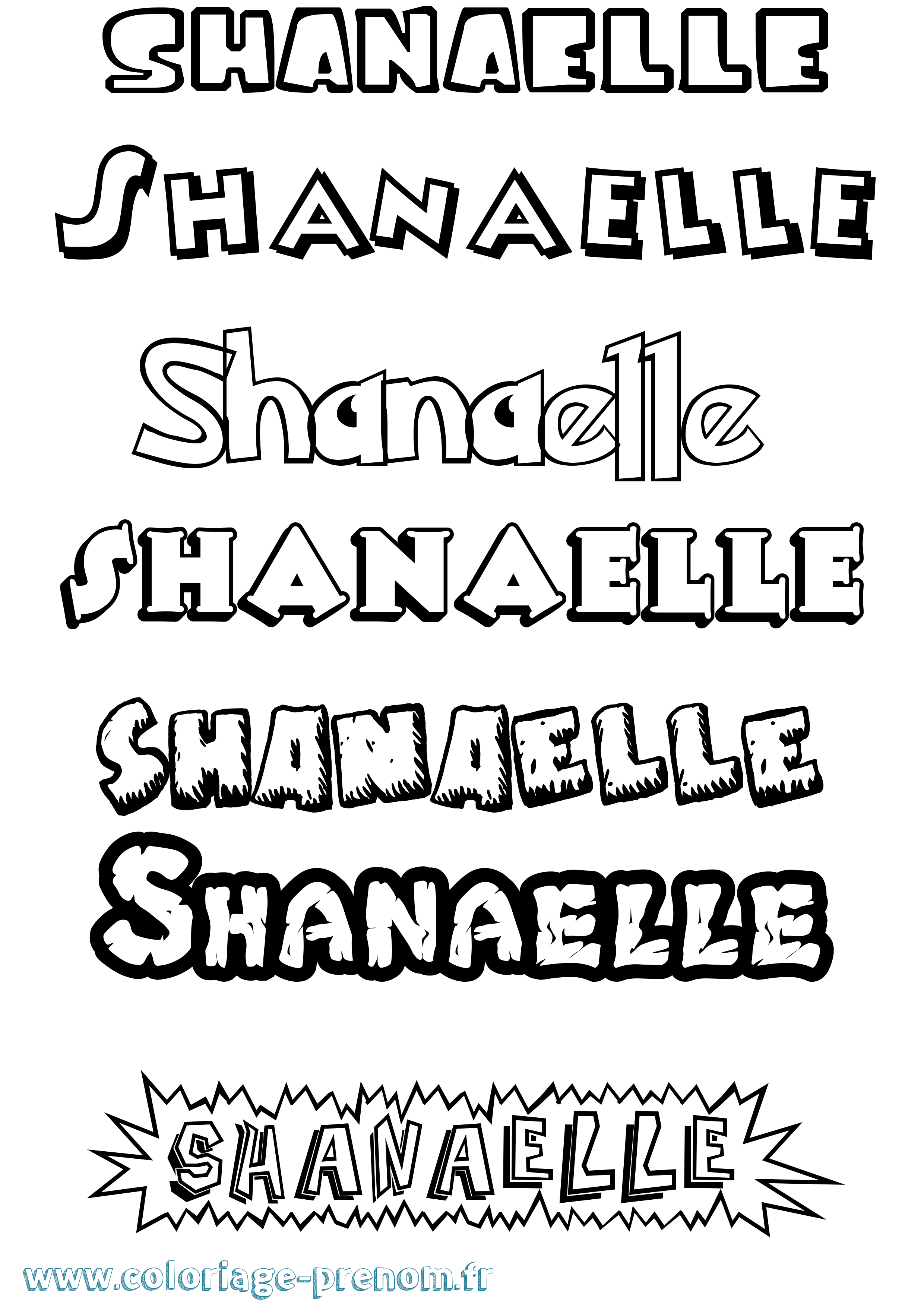 Coloriage prénom Shanaelle Dessin Animé