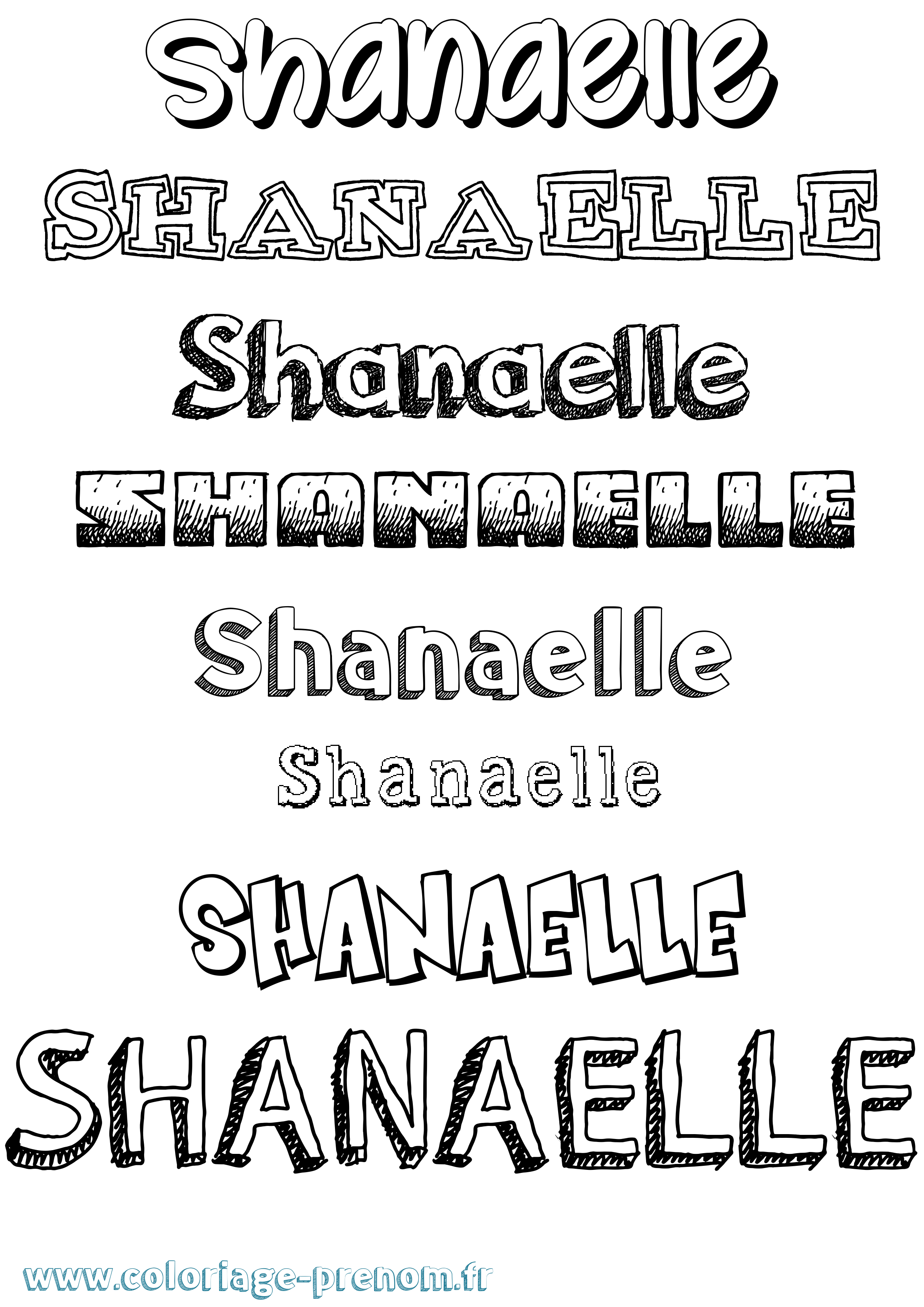 Coloriage prénom Shanaelle Dessiné