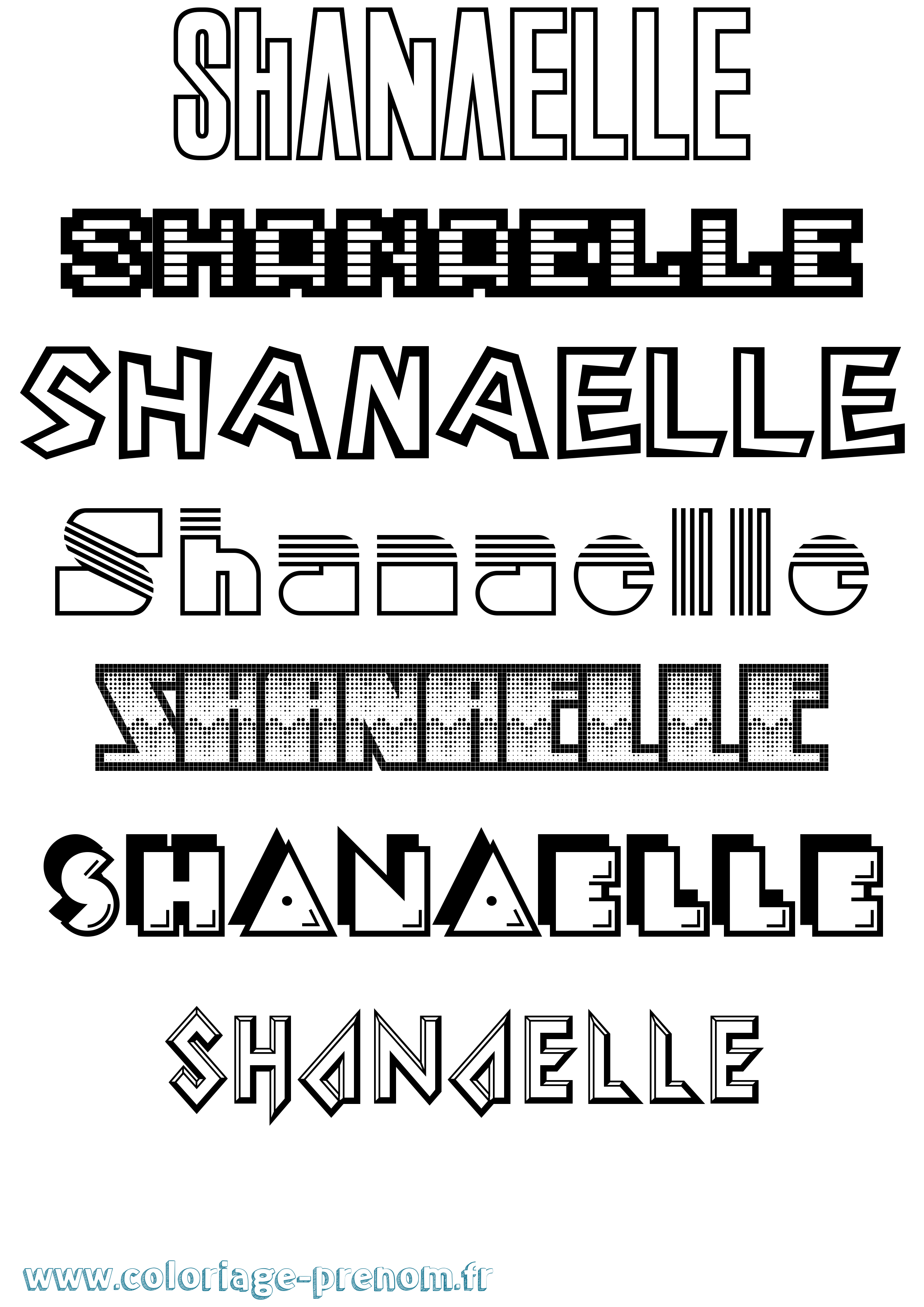 Coloriage prénom Shanaelle Jeux Vidéos