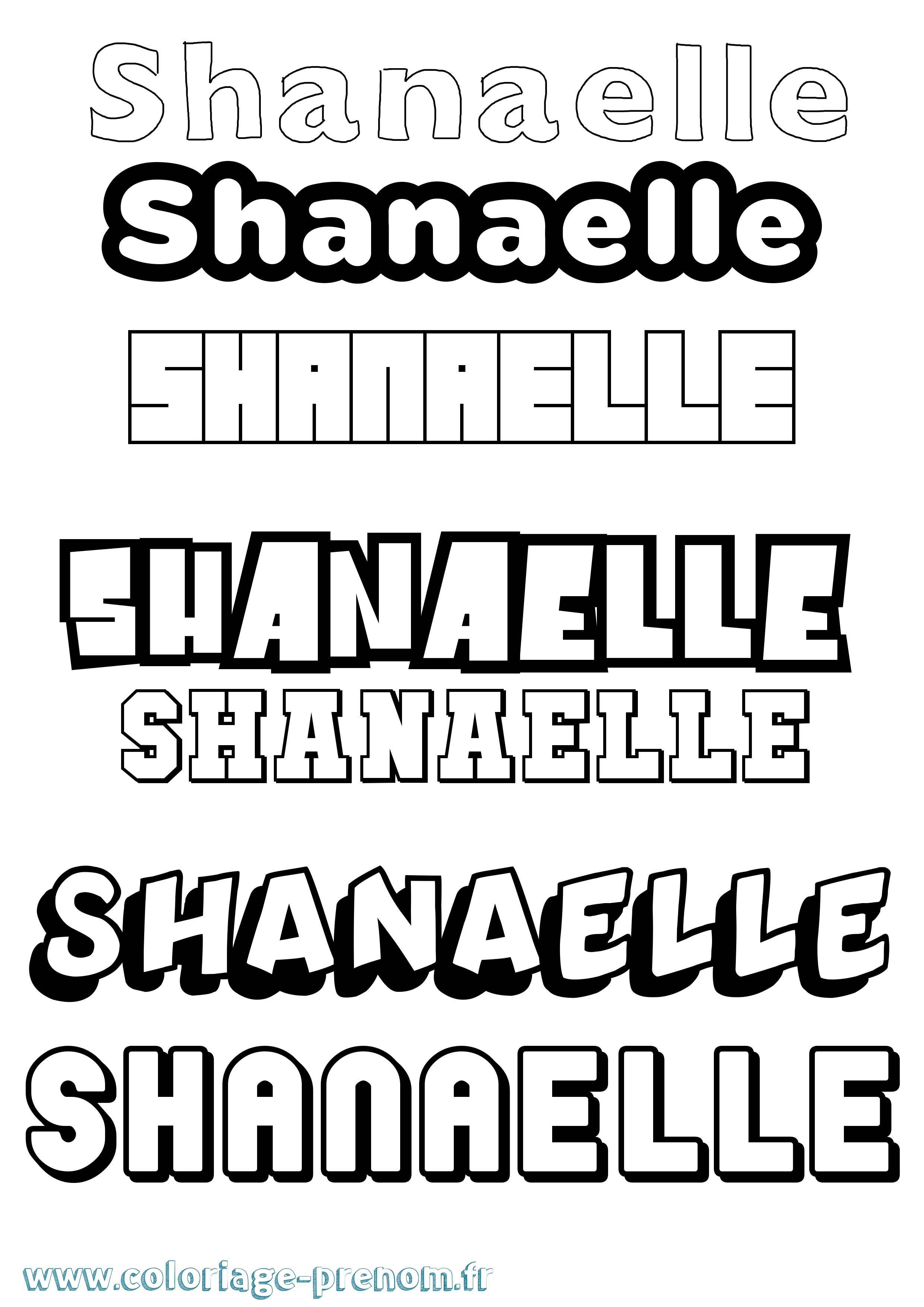 Coloriage prénom Shanaelle Simple