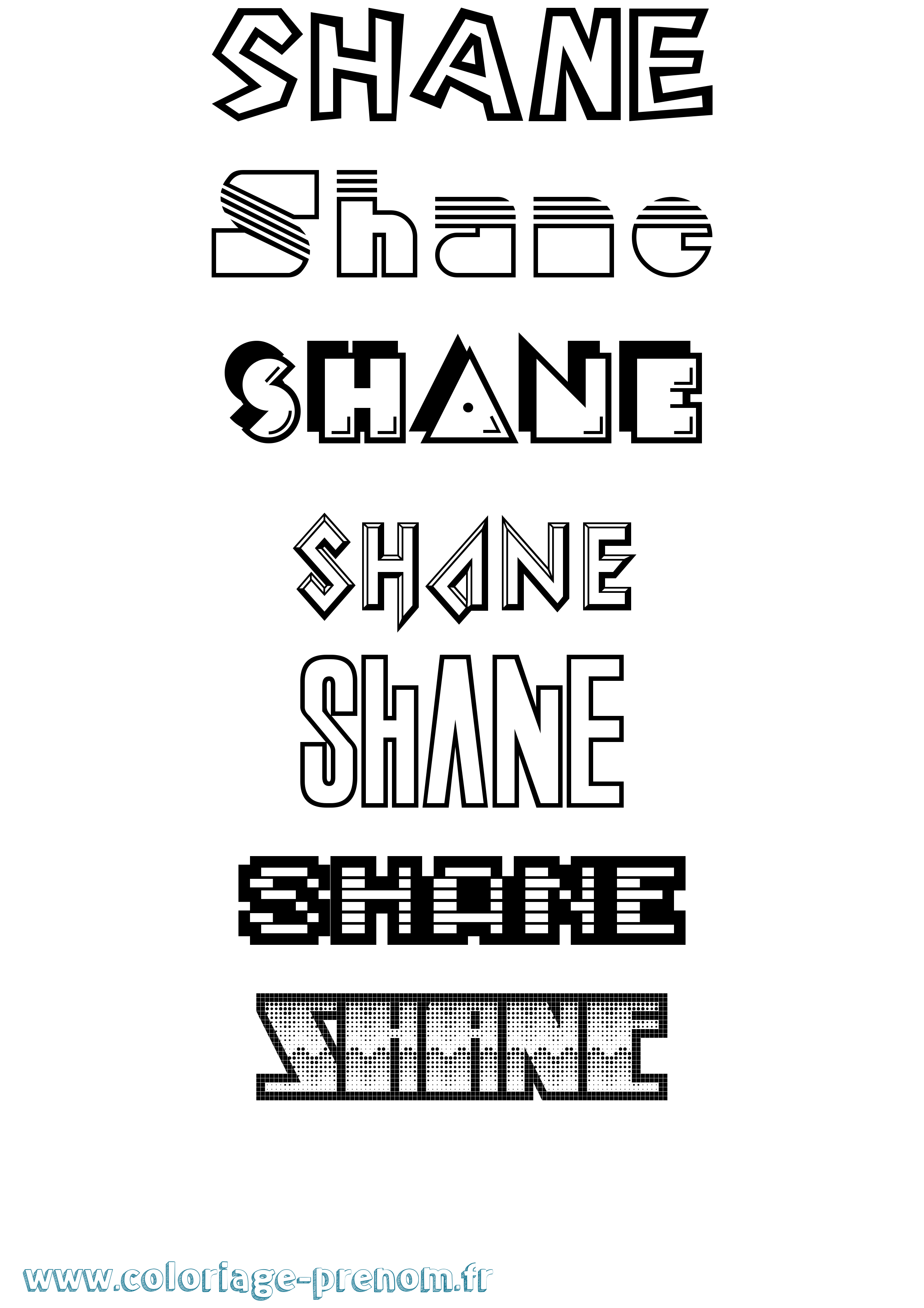 Coloriage prénom Shane Jeux Vidéos