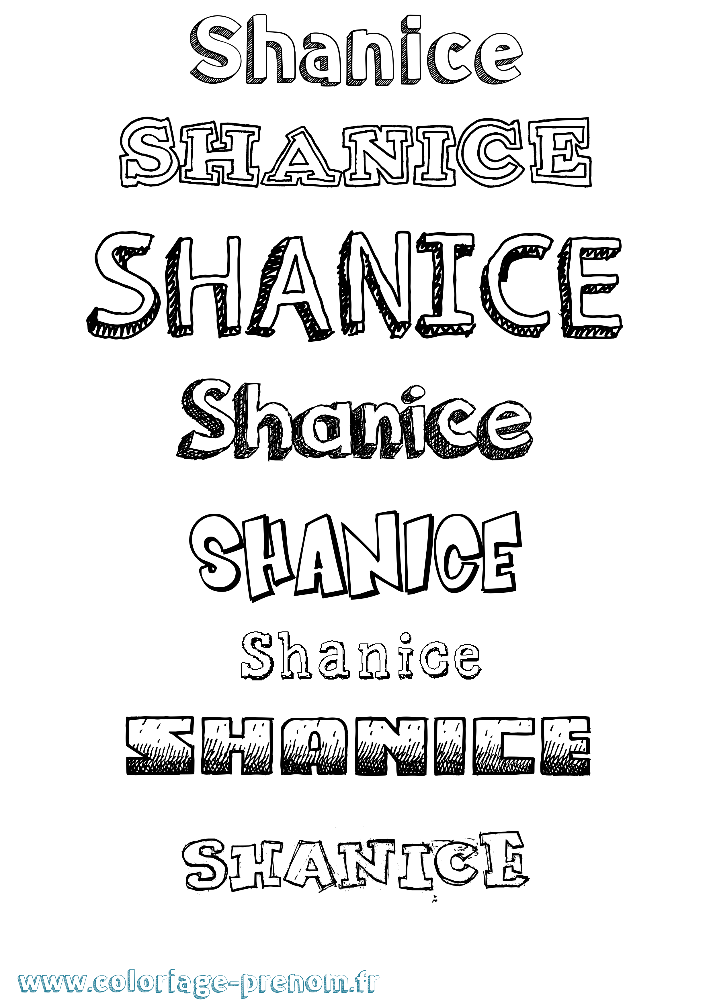 Coloriage prénom Shanice Dessiné