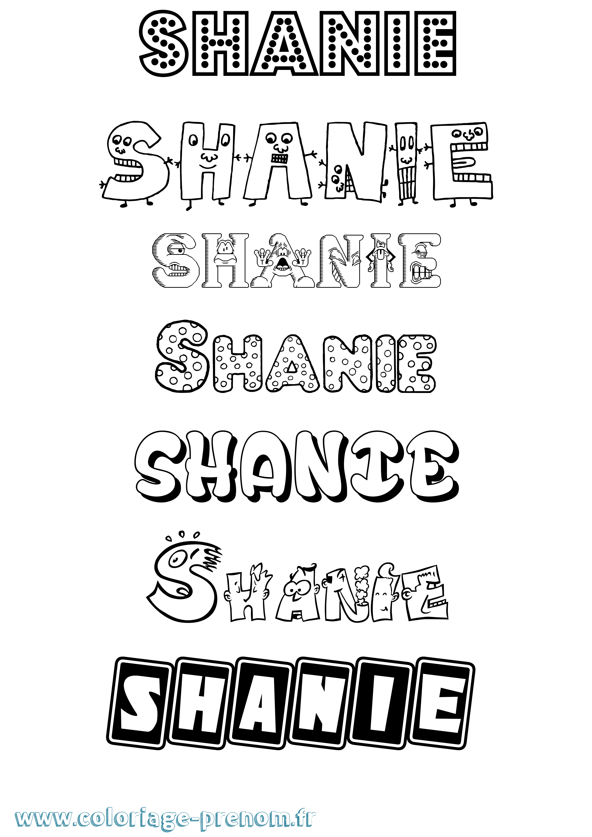 Coloriage Shanie Fun Coloriage prénom Shanie Fun