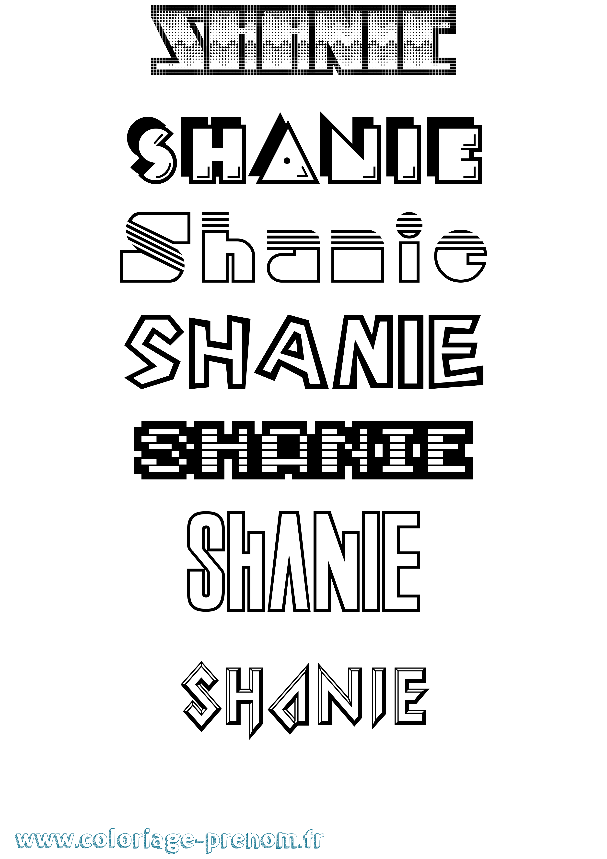 Coloriage prénom Shanie Jeux Vidéos