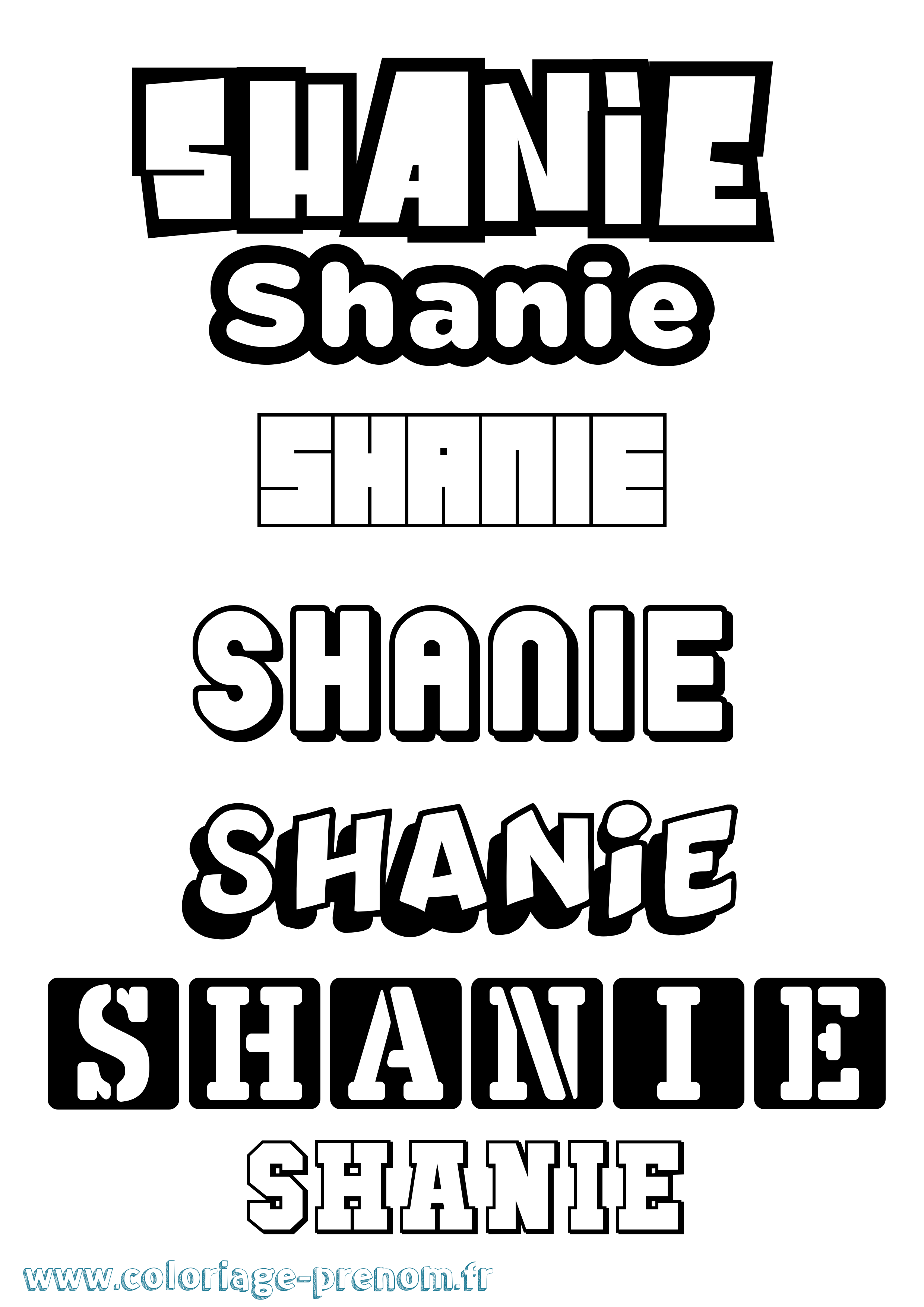 Coloriage Shanie Simple Coloriage prénom Shanie Simple