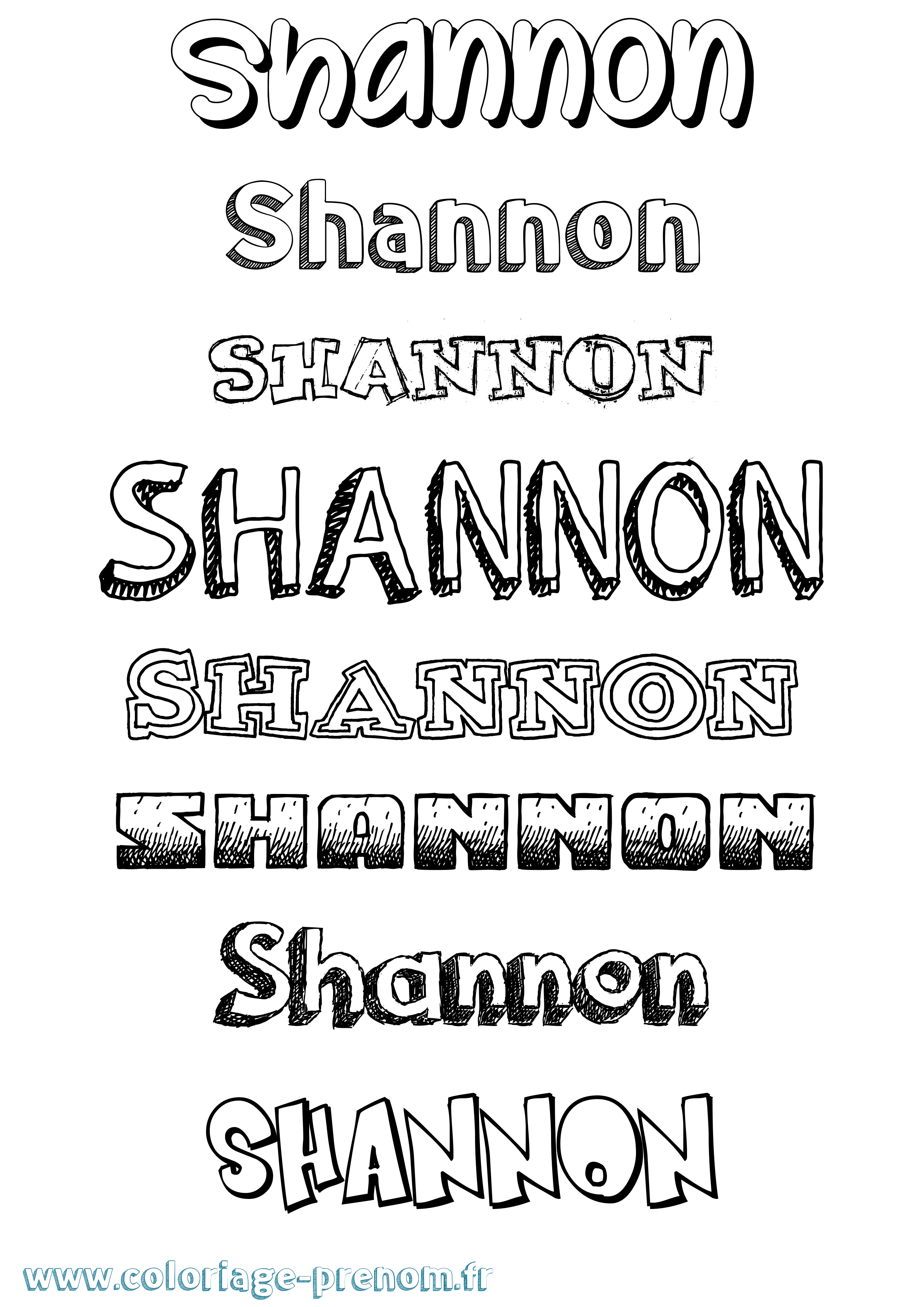 Coloriage Shannon Dessiné Coloriage prénom Shannon Dessiné
