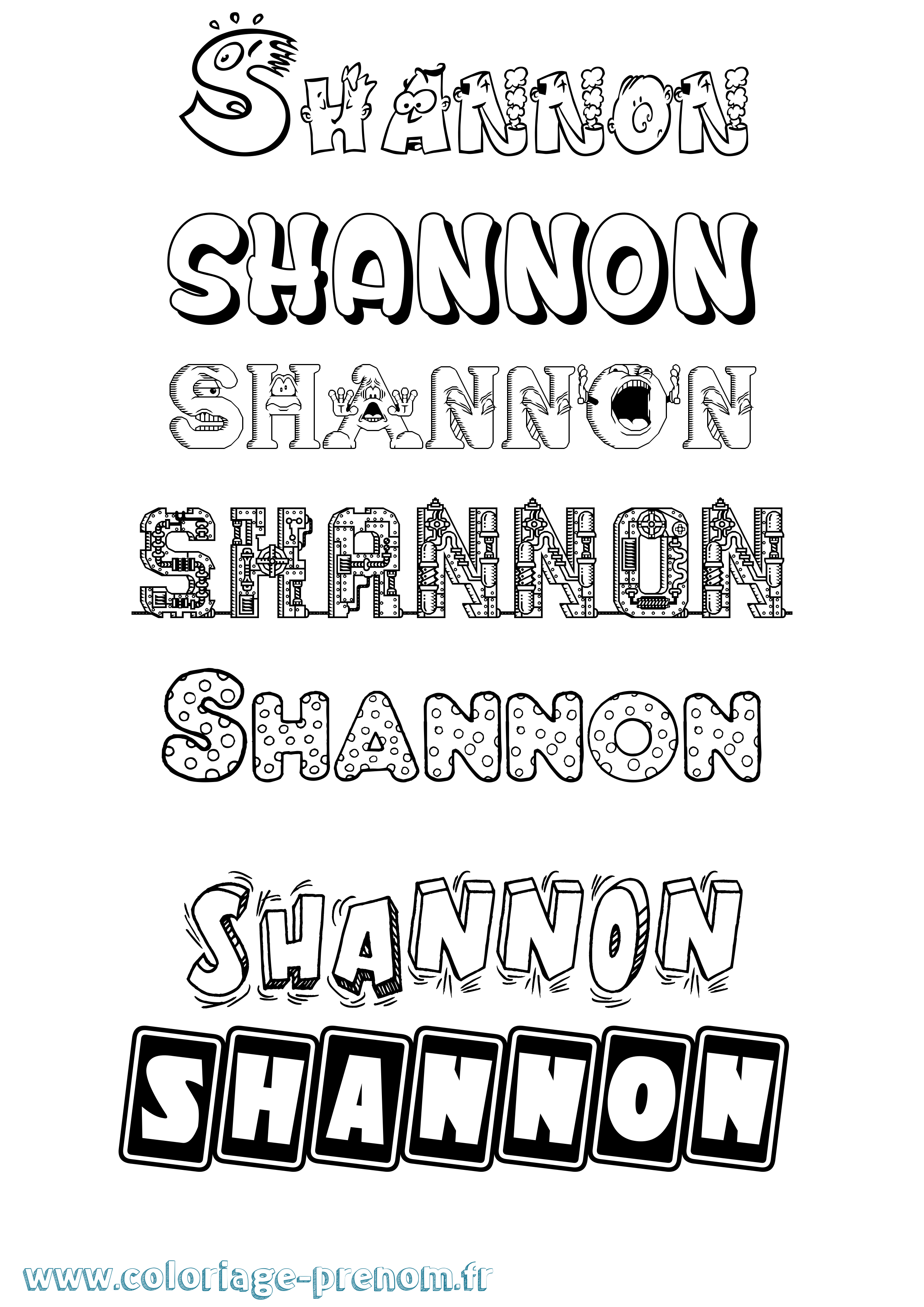 Coloriage prénom Shannon Fun