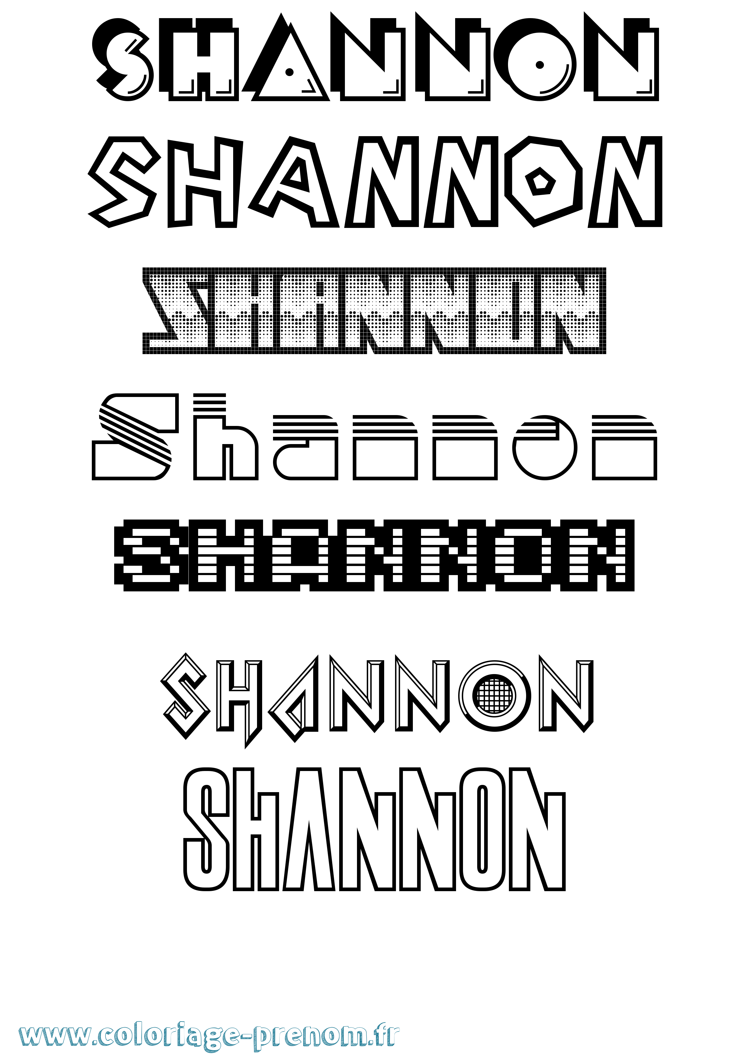 Coloriage Shannon Jeux Vidéos Coloriage prénom Shannon Jeux Vidéos