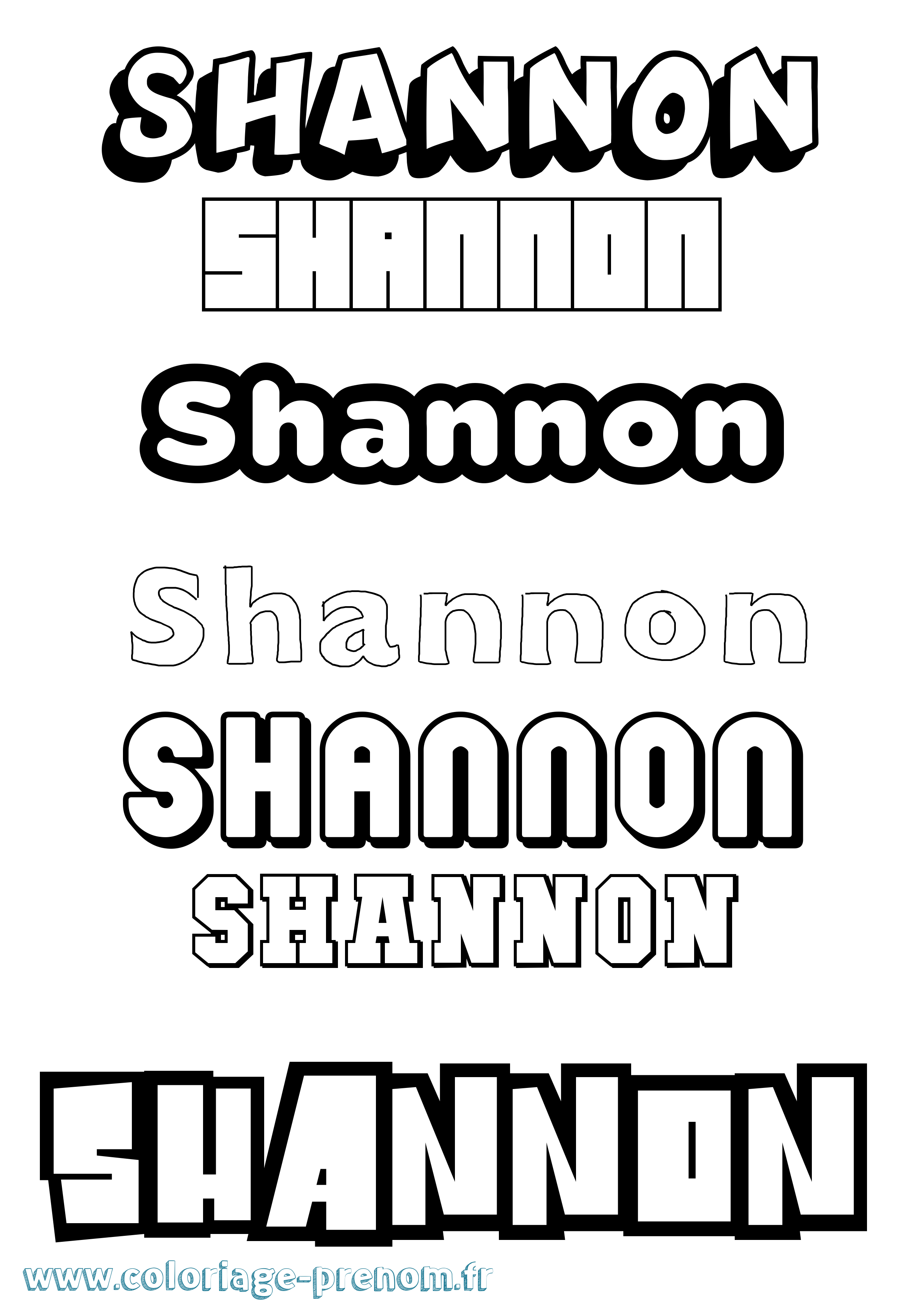 Coloriage Shannon Simple Coloriage prénom Shannon Simple