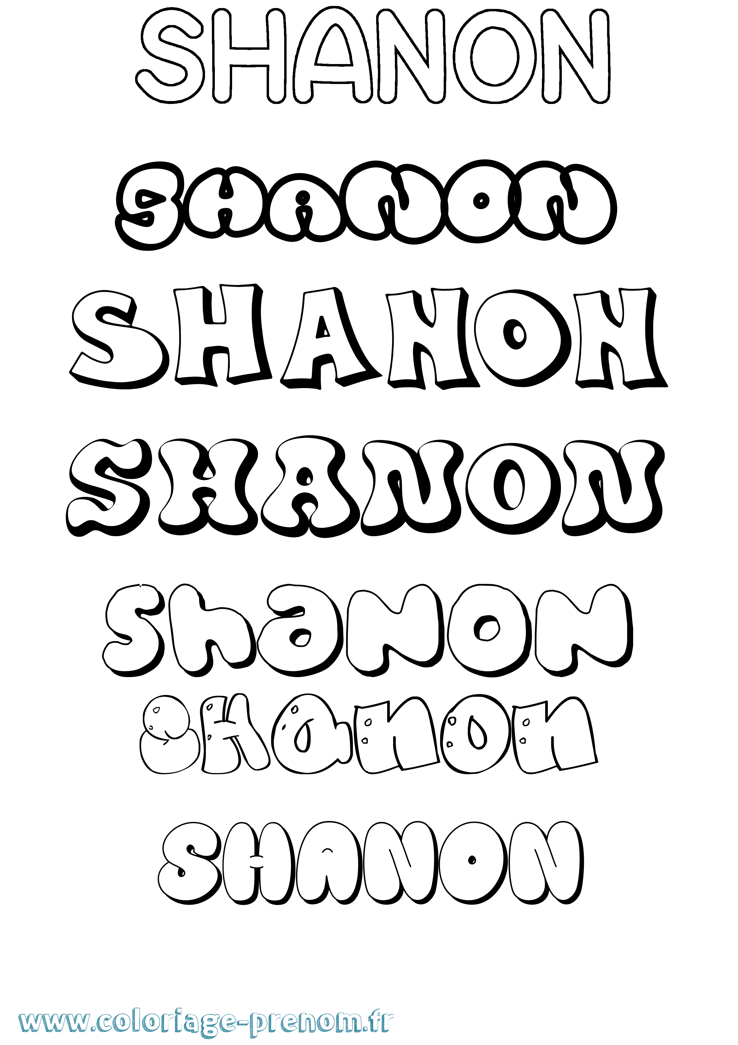 Coloriage Shanon Coloriage prénom Shanon