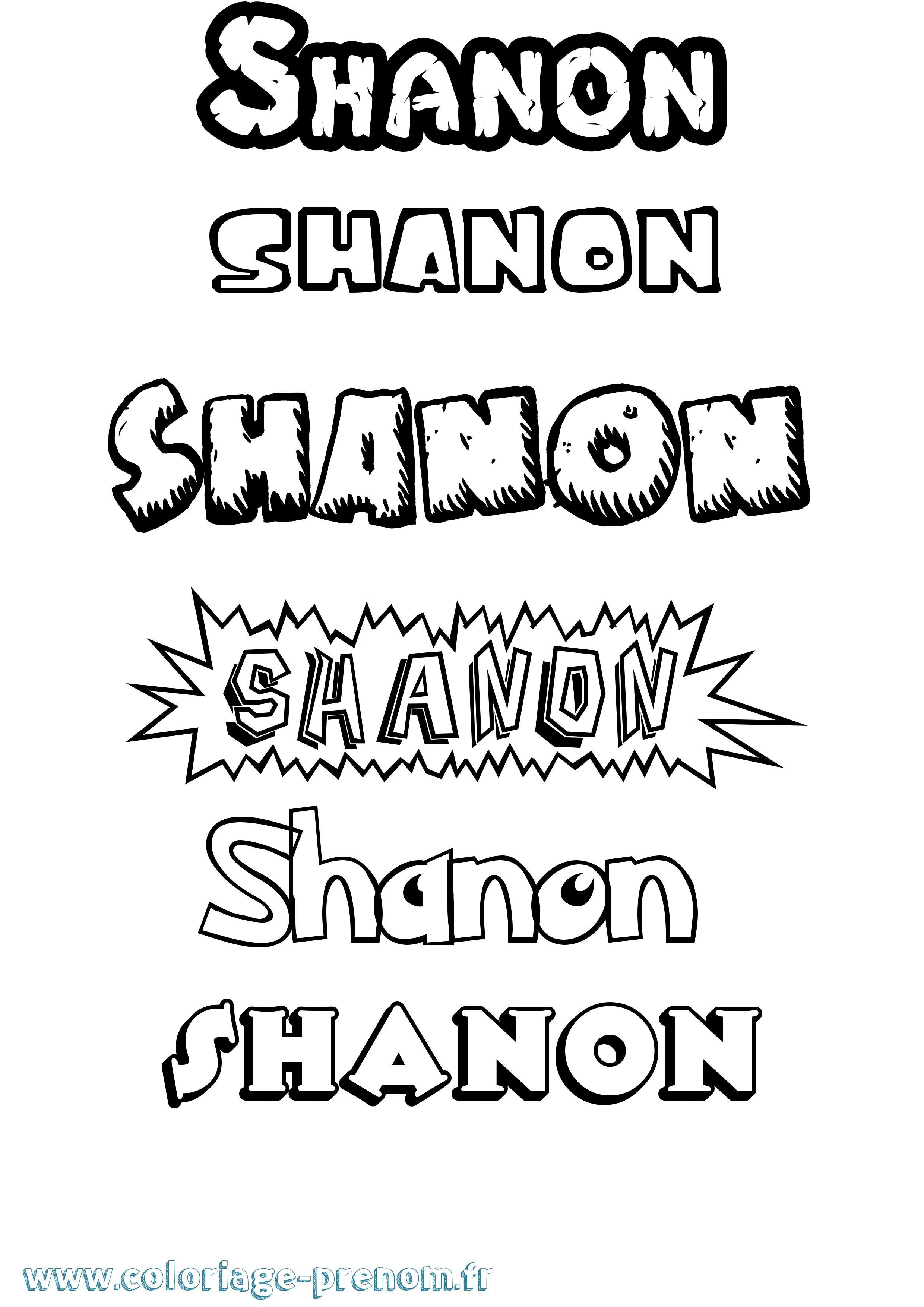 Coloriage Shanon Coloriage prénom Shanon