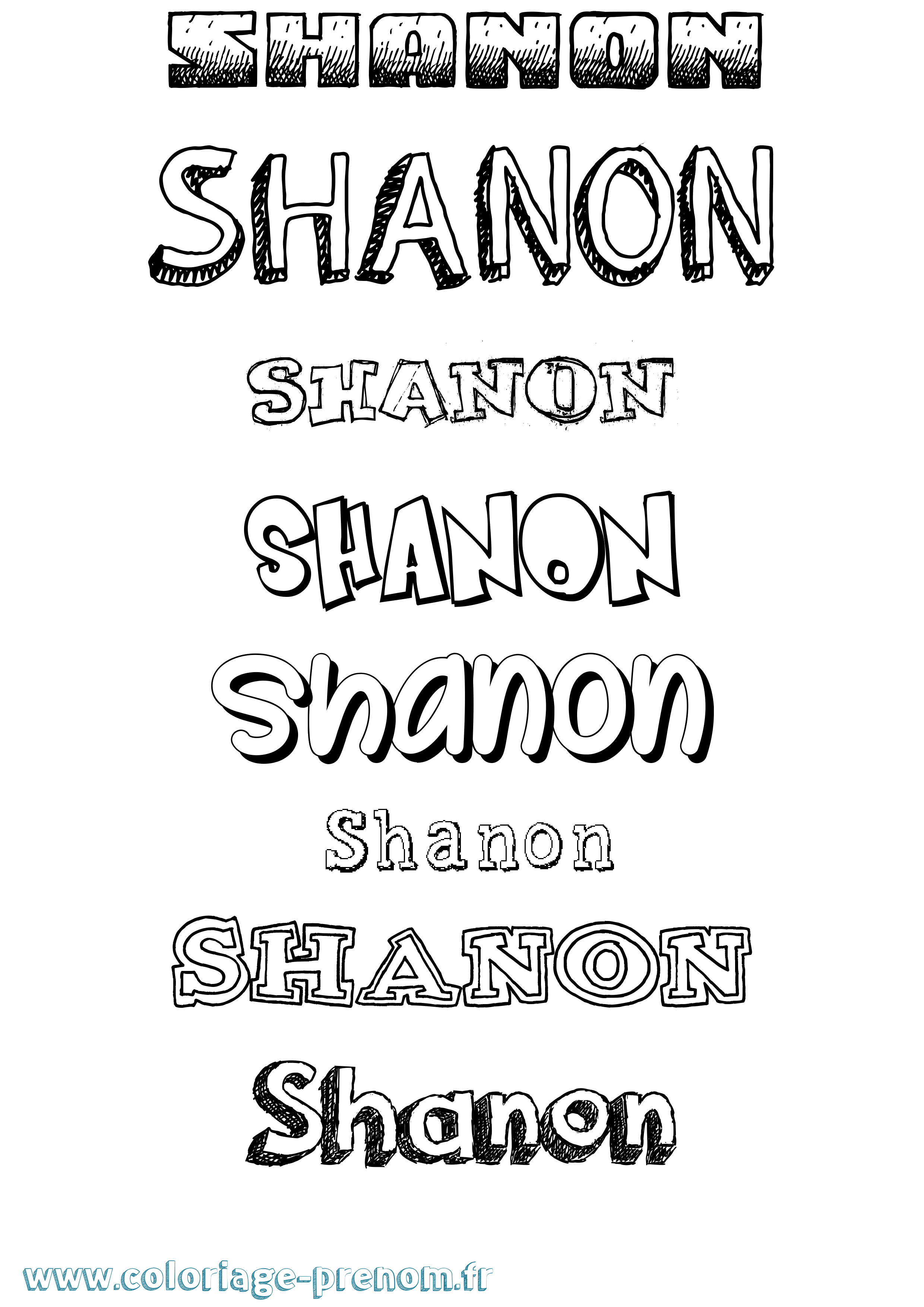 Coloriage Shanon Coloriage prénom Shanon