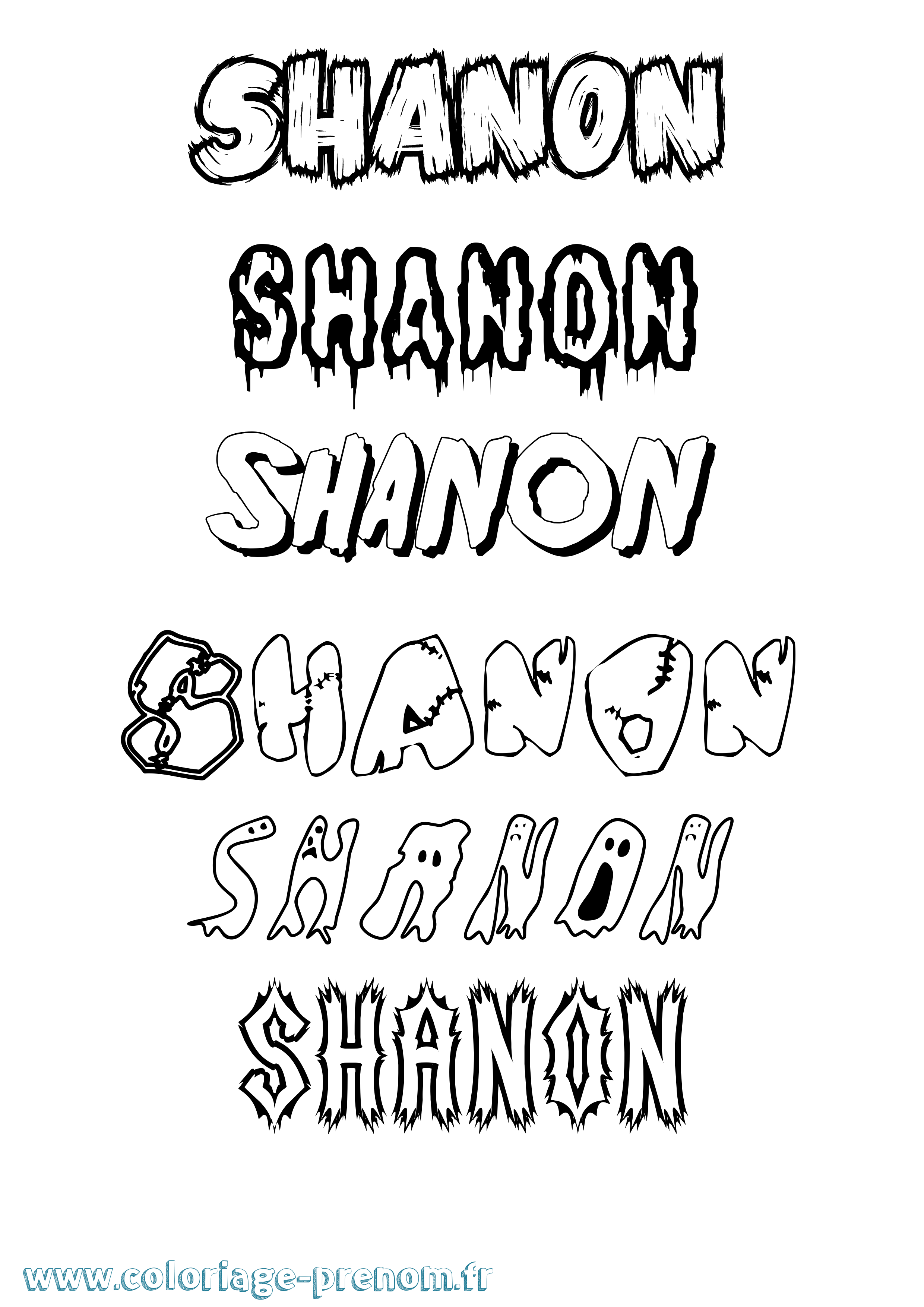 Coloriage Shanon Coloriage prénom Shanon