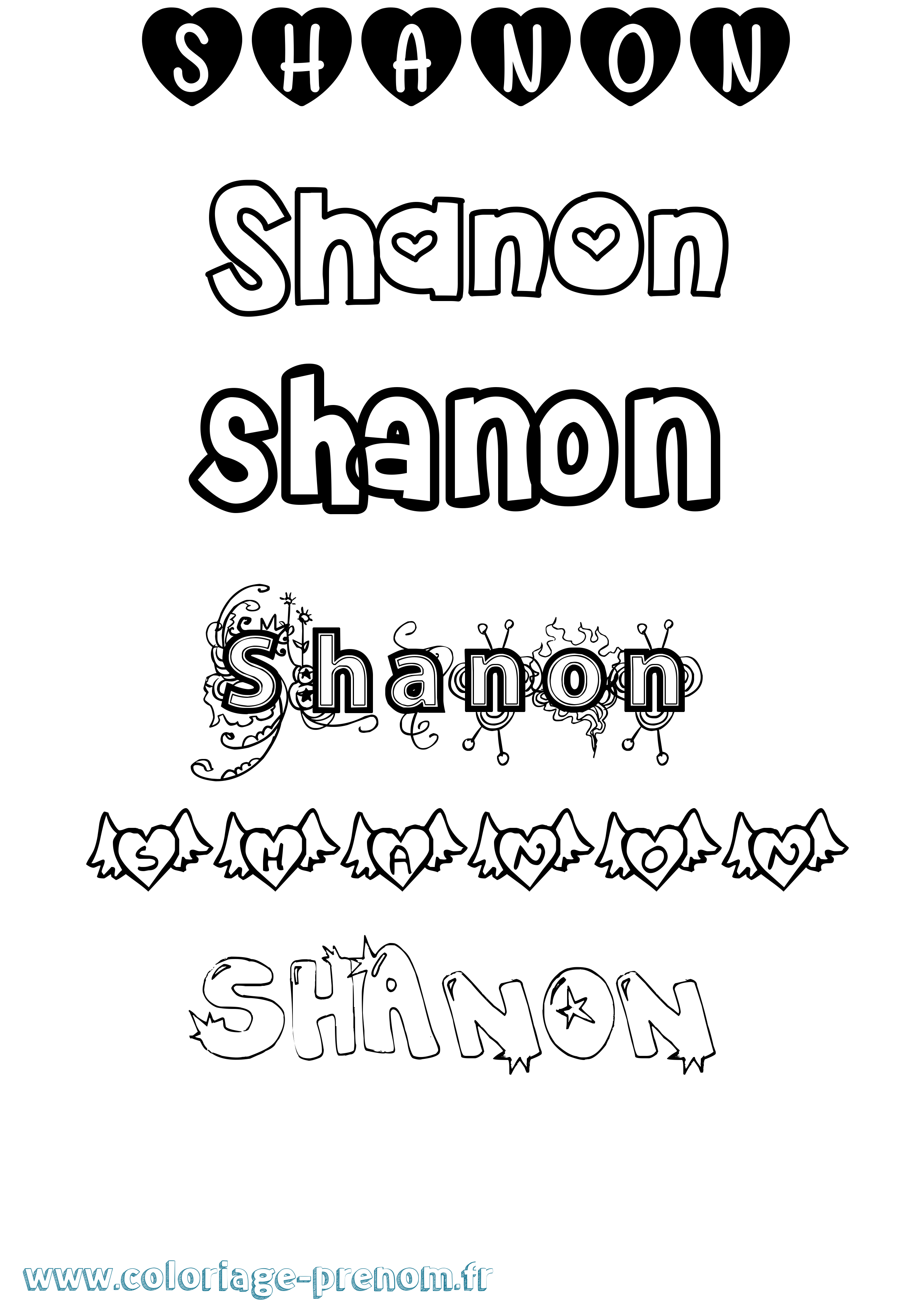 Coloriage Shanon Coloriage prénom Shanon