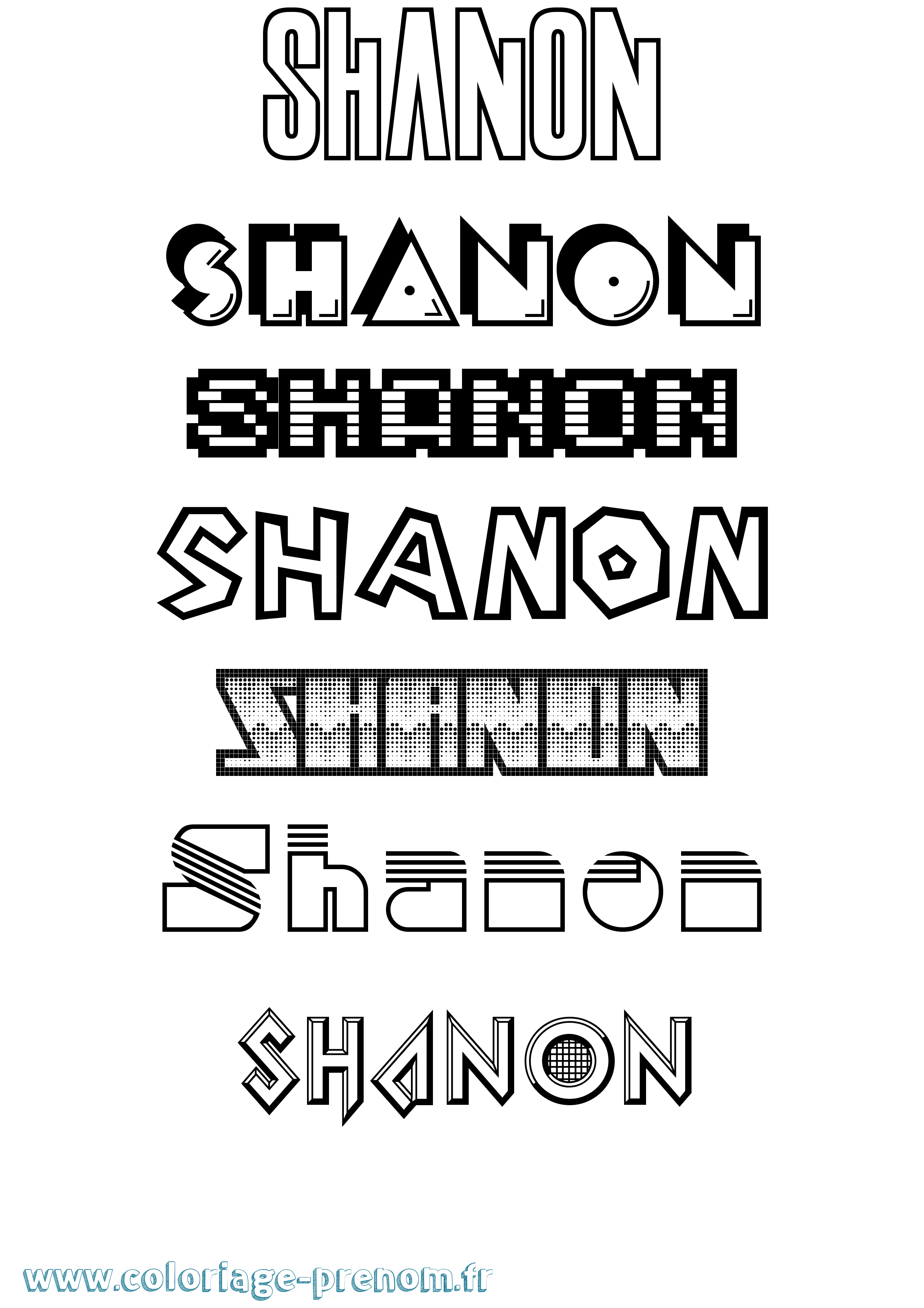 Coloriage Shanon Coloriage prénom Shanon