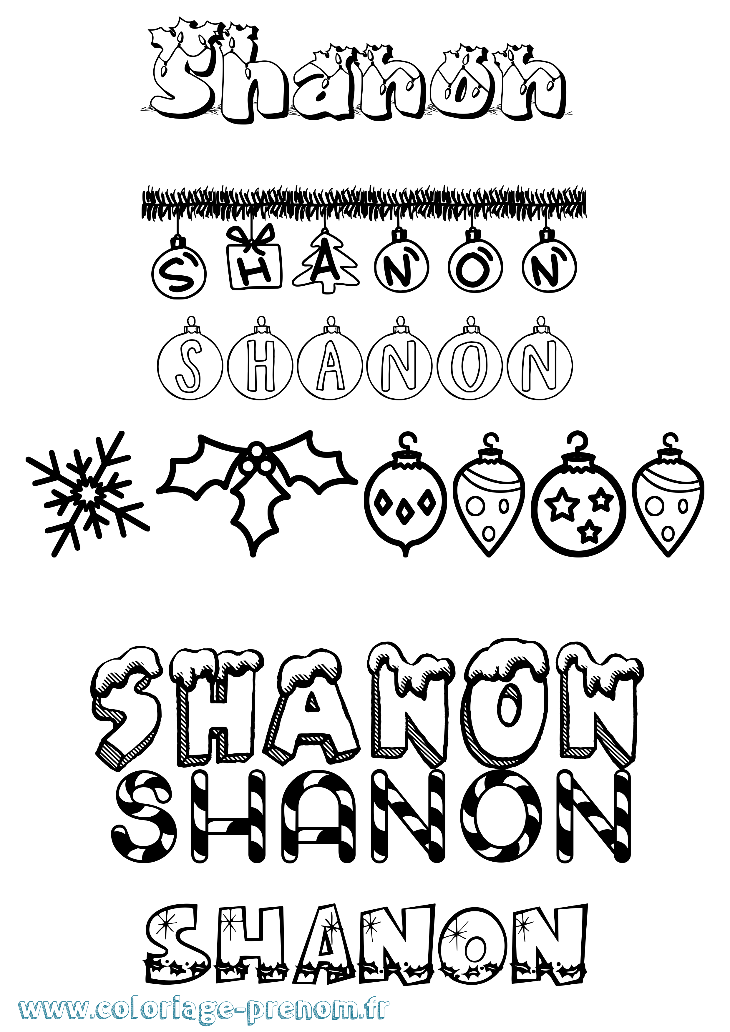 Coloriage Shanon Coloriage prénom Shanon