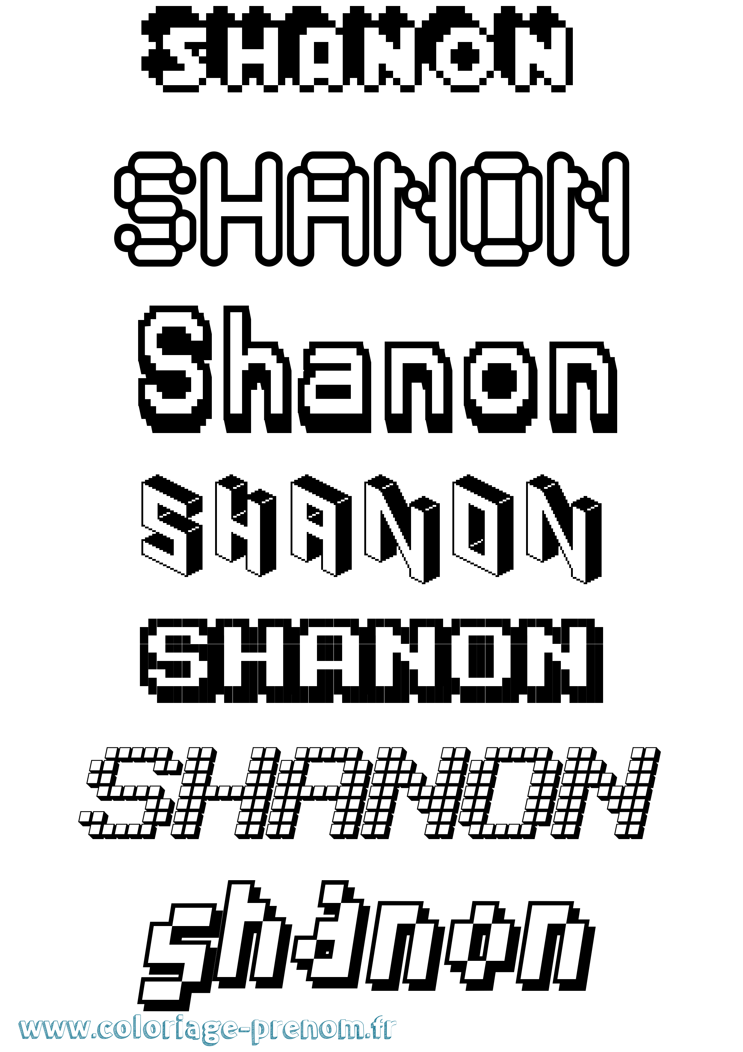 Coloriage prénom Shanon