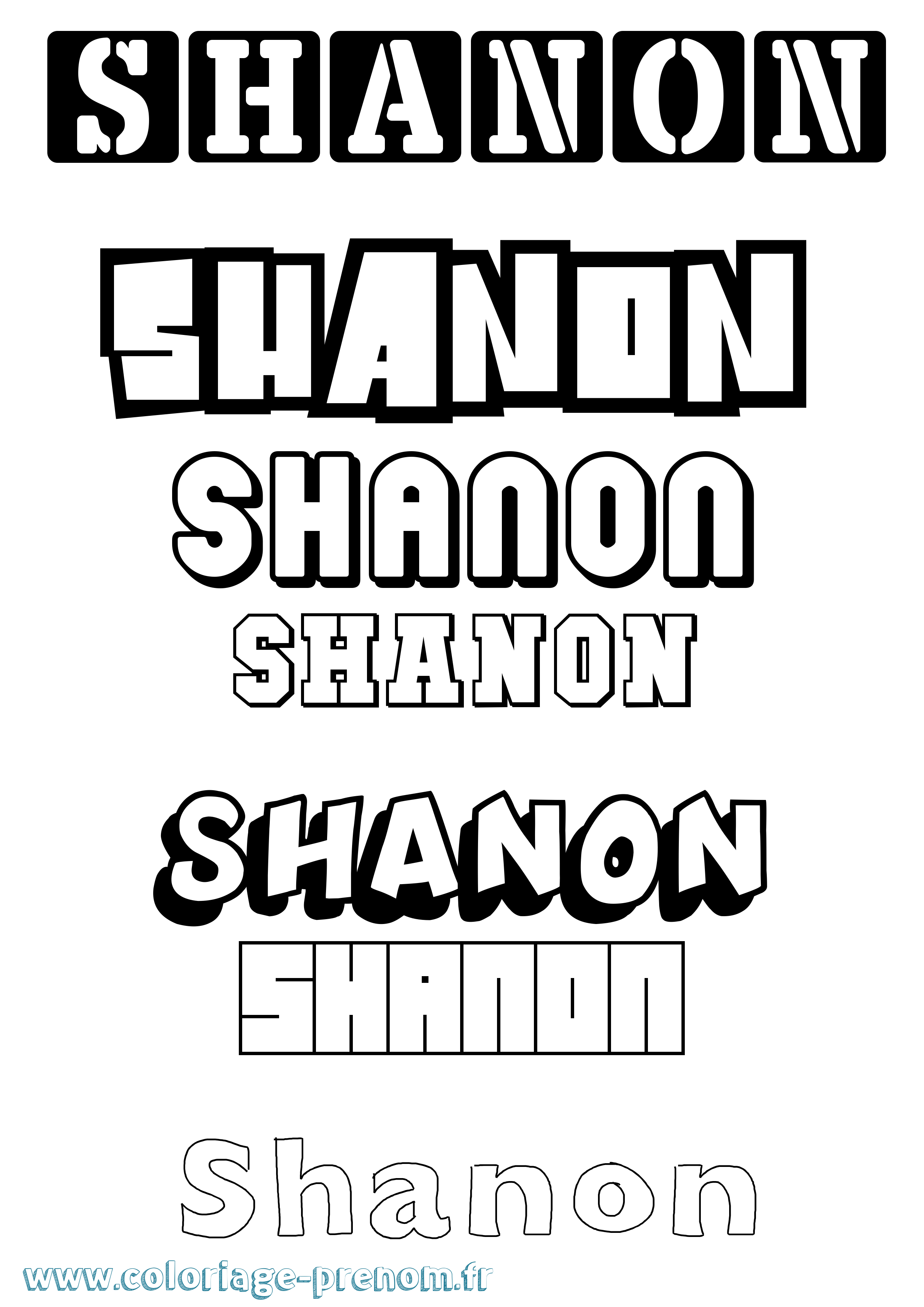 Coloriage Shanon Coloriage prénom Shanon
