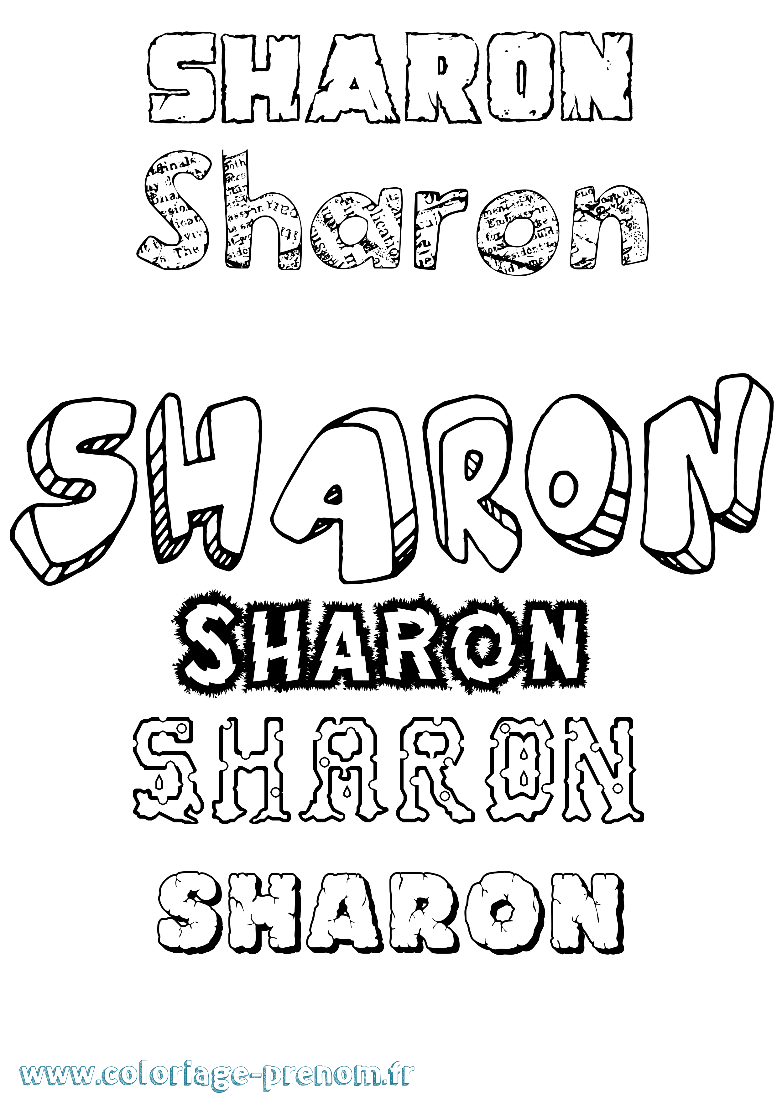 Coloriage prénom Sharon