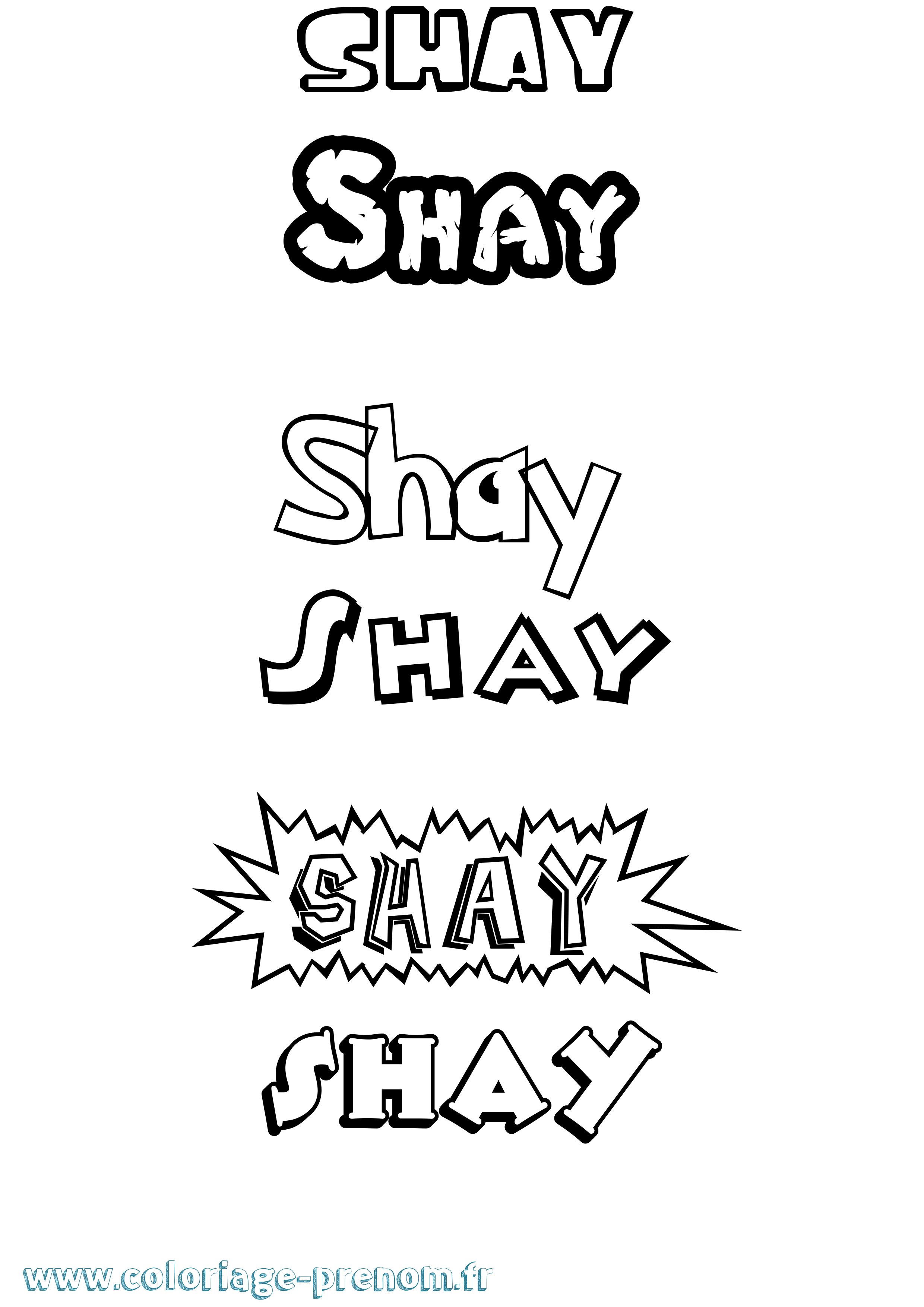 Coloriage prénom Shay Dessin Animé