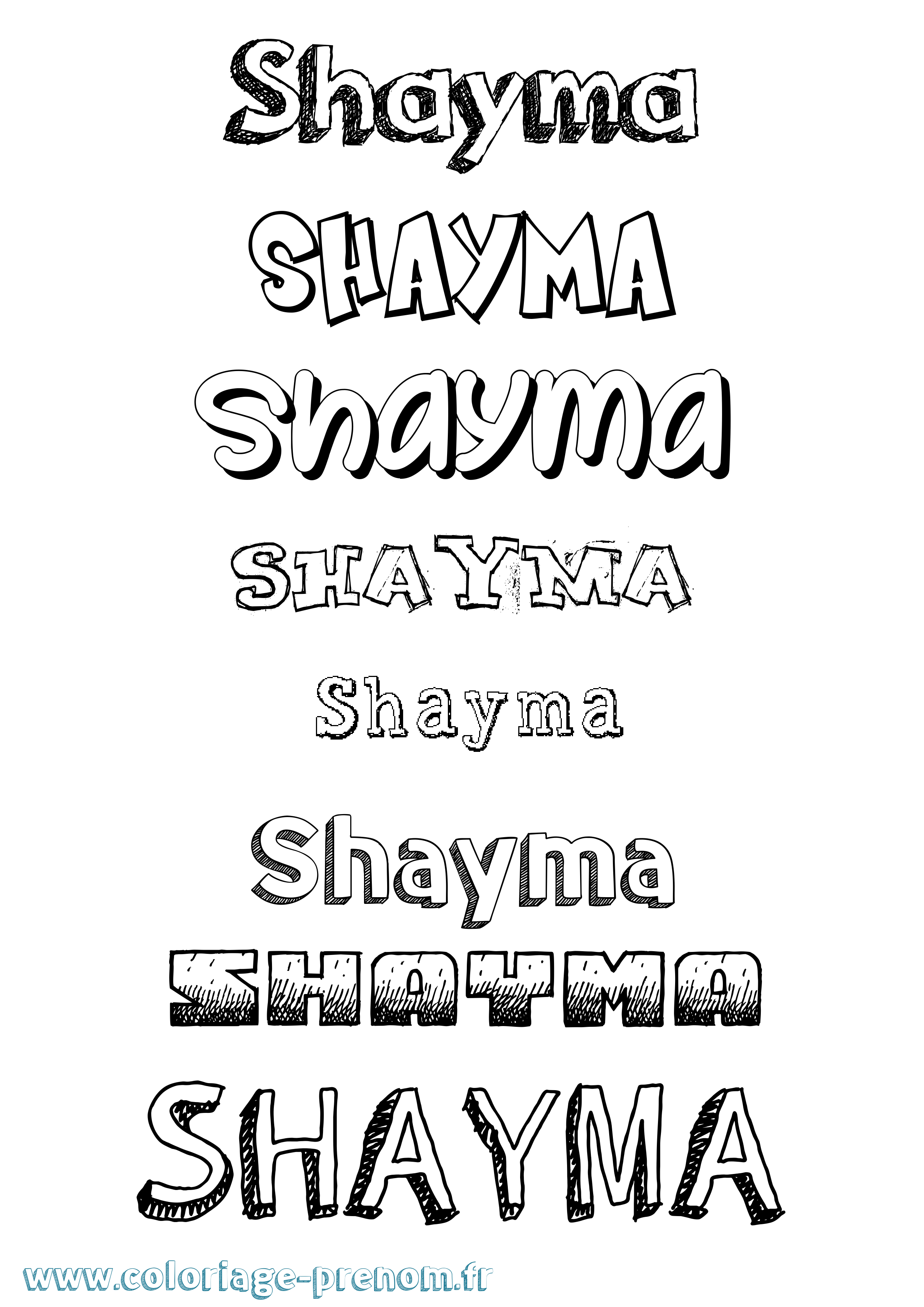Coloriage Shayma Coloriage prénom Shayma