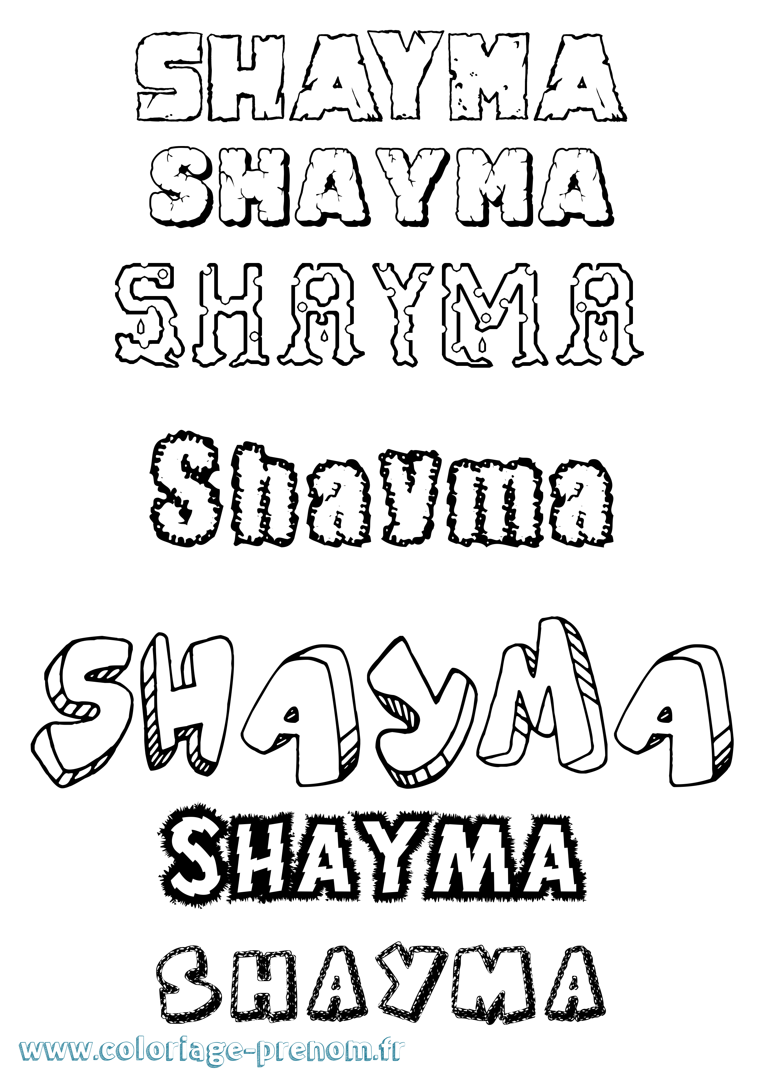 Coloriage Shayma Coloriage prénom Shayma