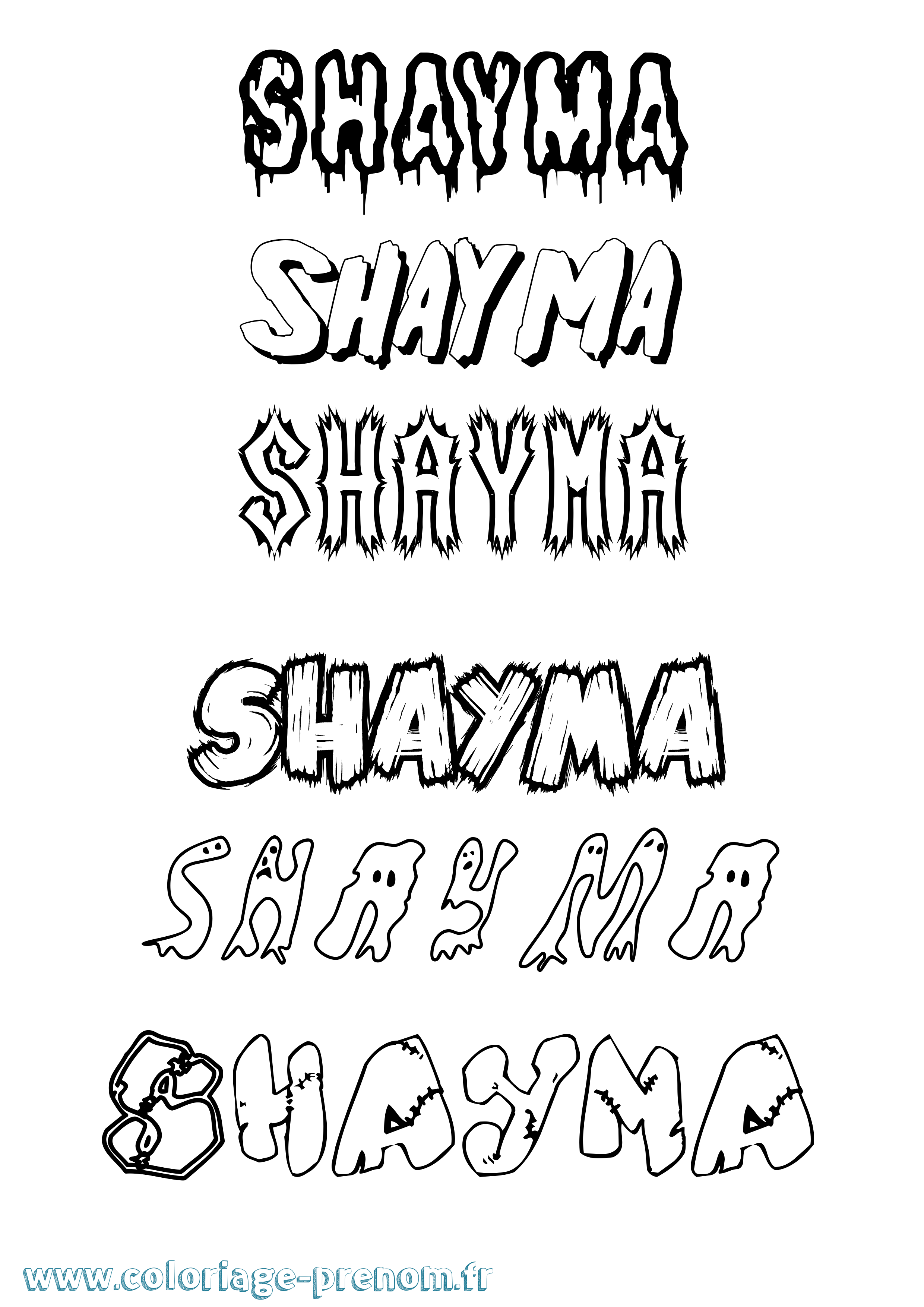 Coloriage Shayma Coloriage prénom Shayma