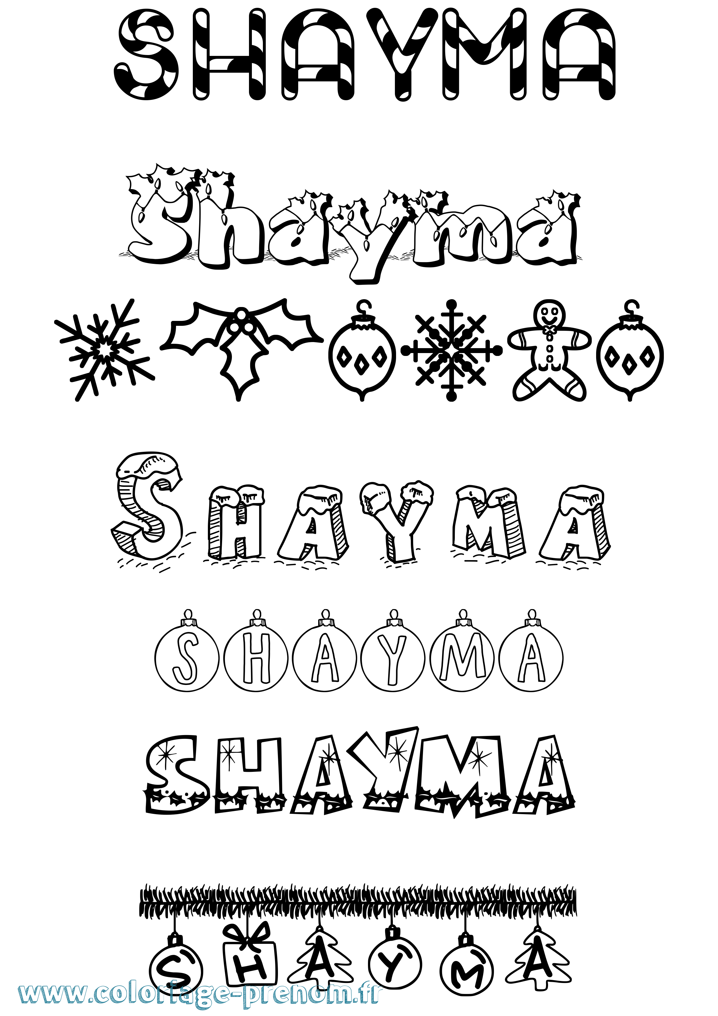 Coloriage Shayma Coloriage prénom Shayma