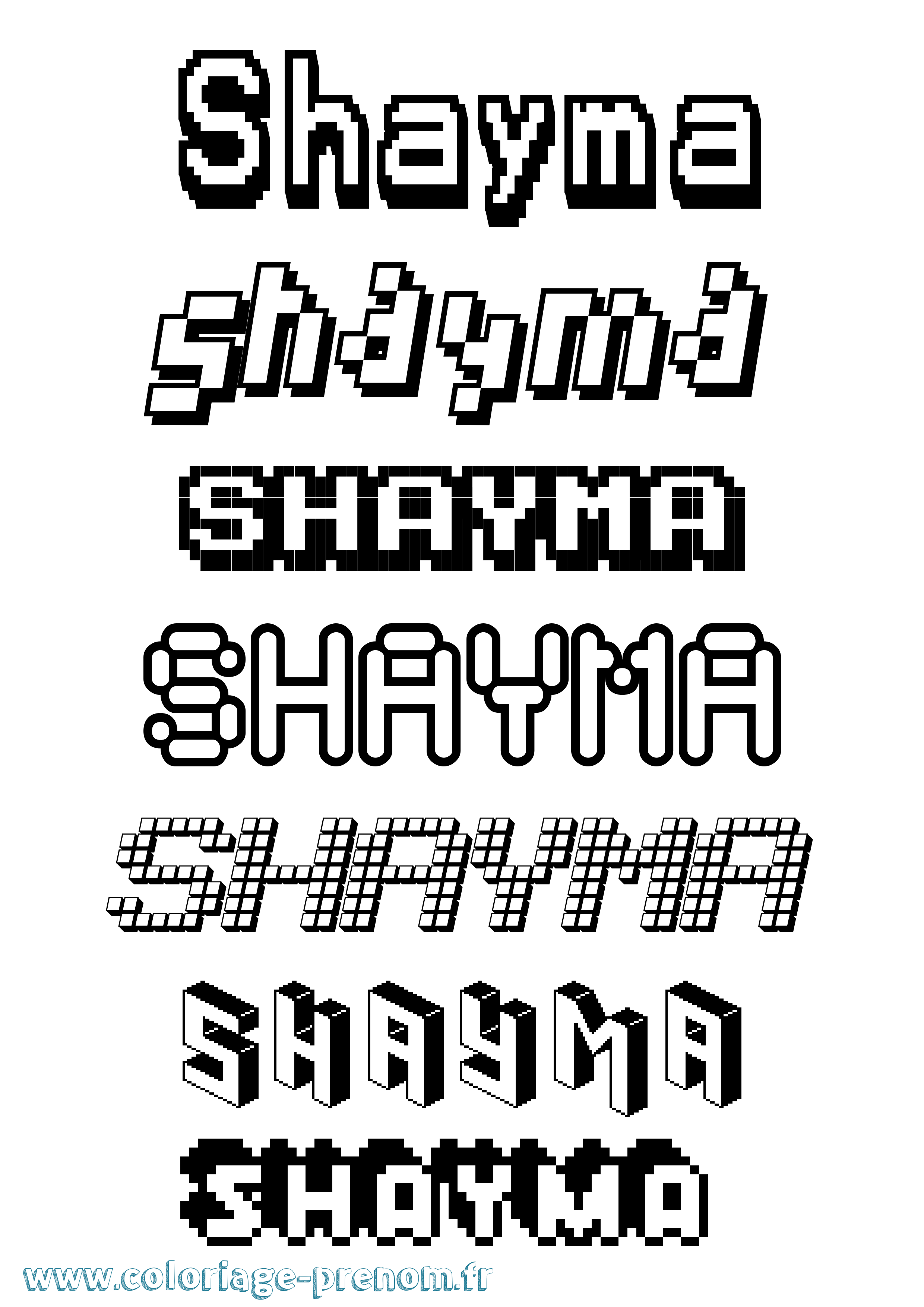 Coloriage Shayma Coloriage prénom Shayma