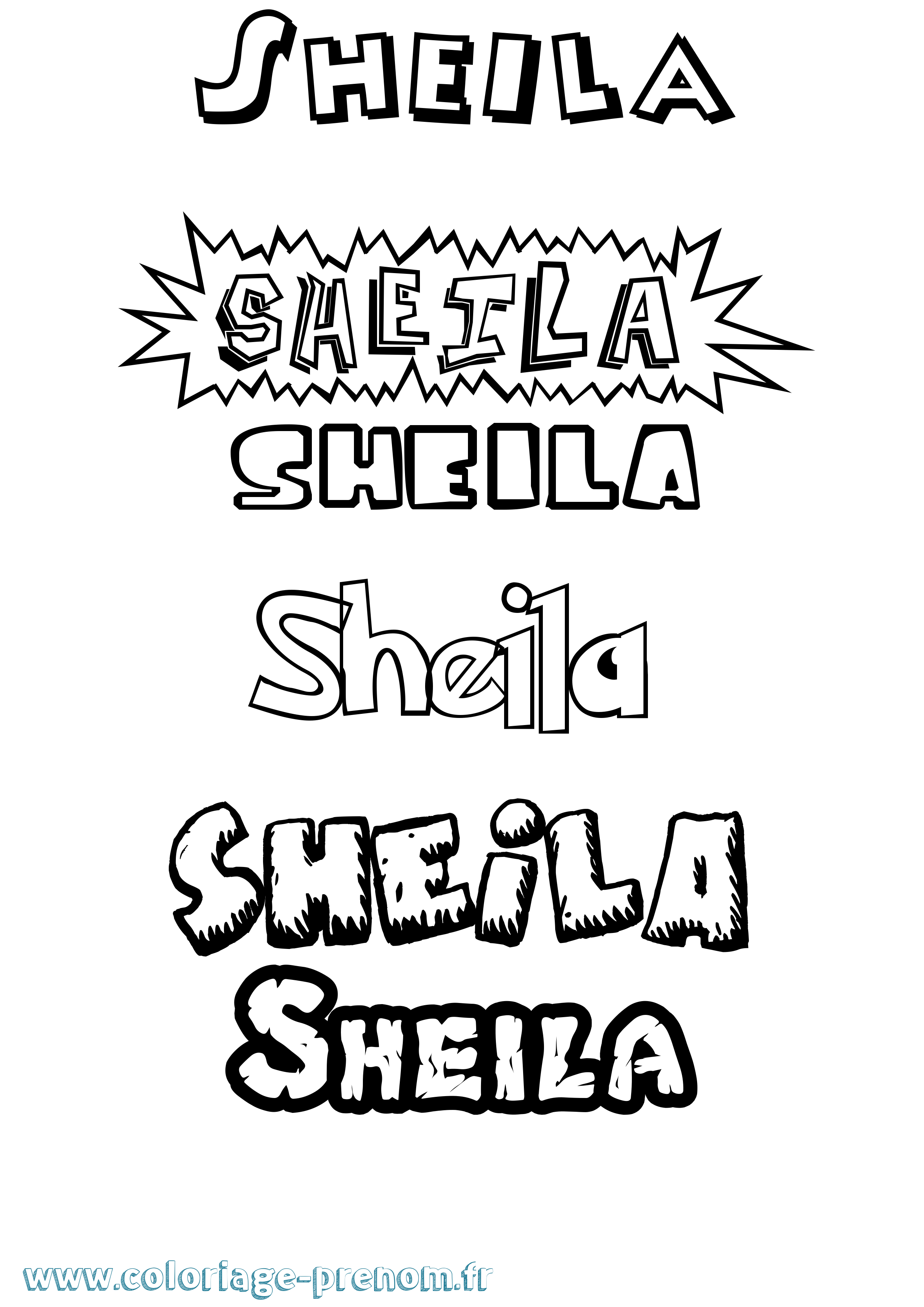 Coloriage prénom Sheila Dessin Animé