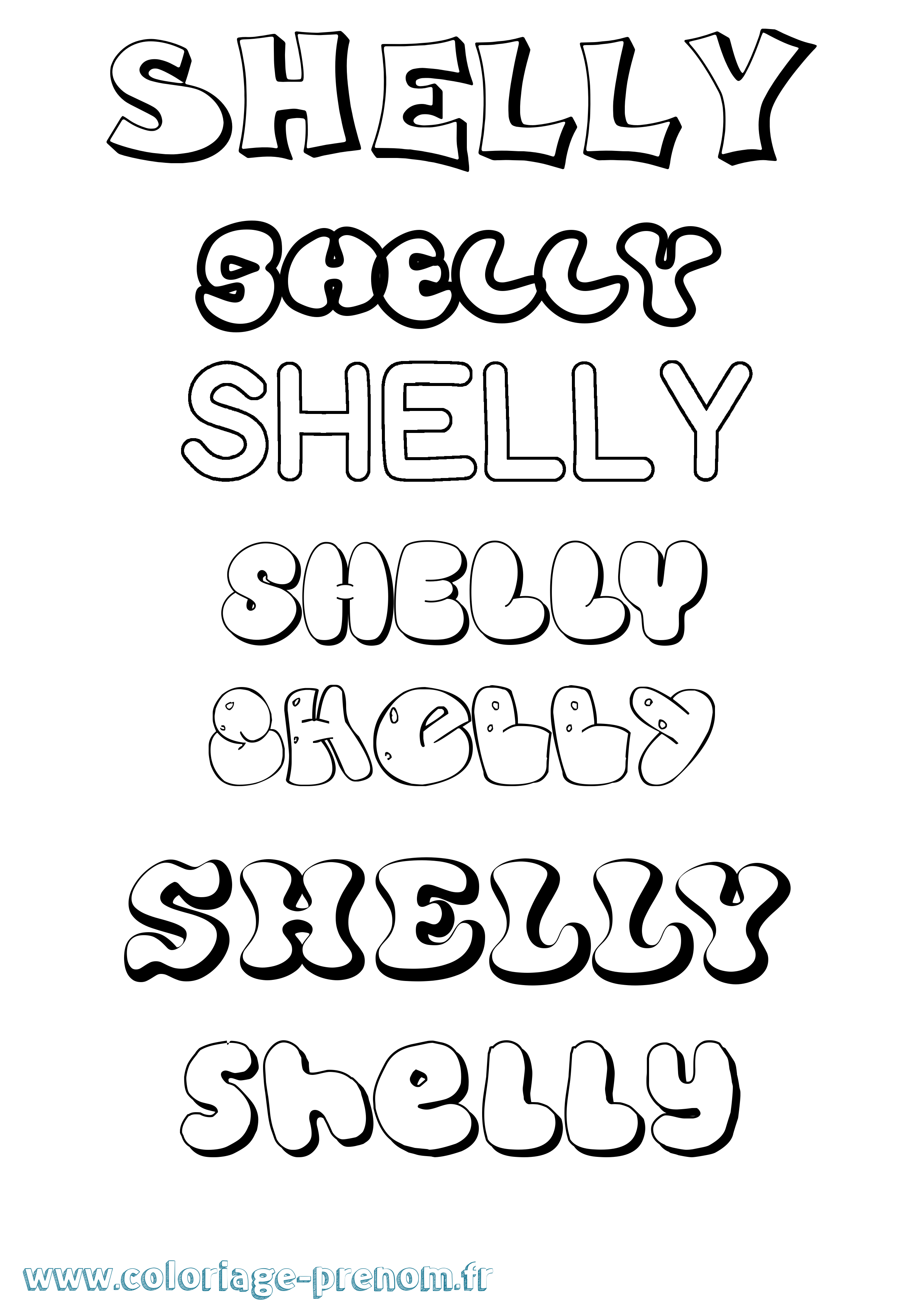 Coloriage Shelly Bubble Coloriage prénom Shelly Bubble