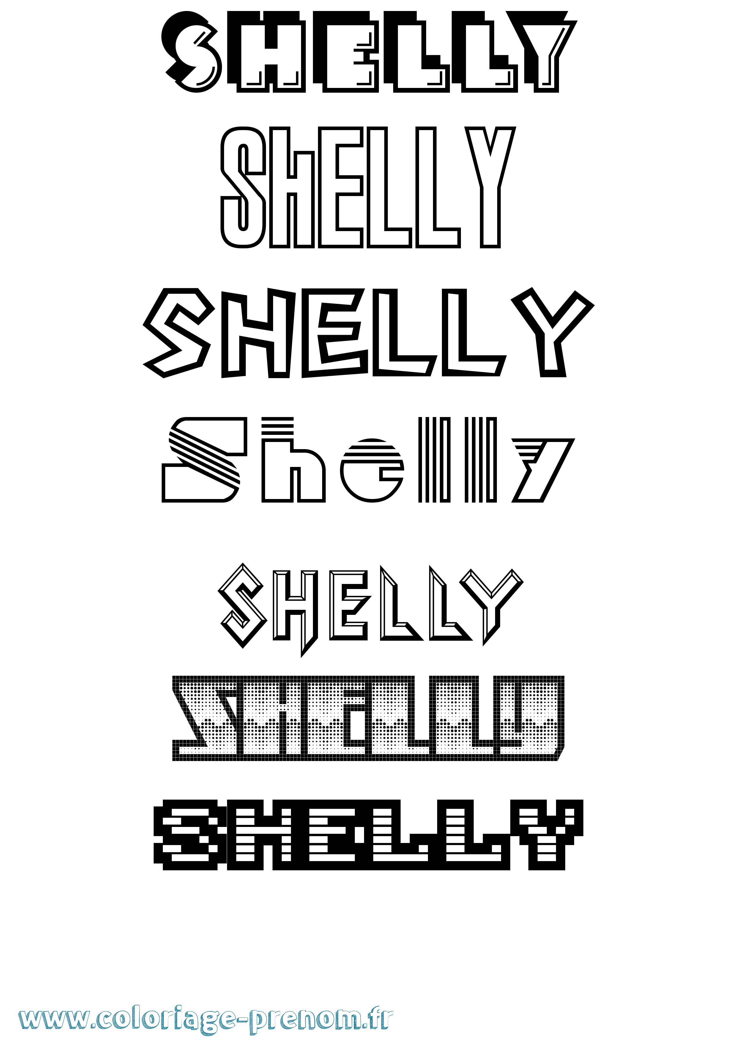 Coloriage Shelly Jeux Vidéos Coloriage prénom Shelly Jeux Vidéos