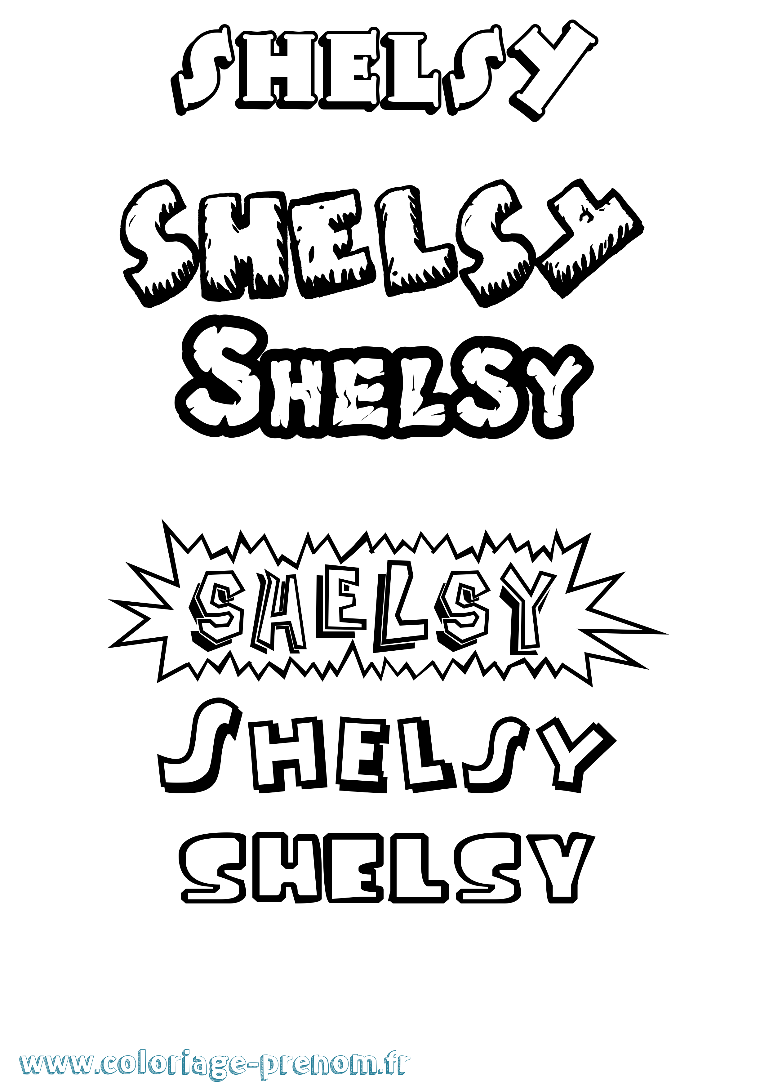 Coloriage prénom Shelsy Dessin Animé