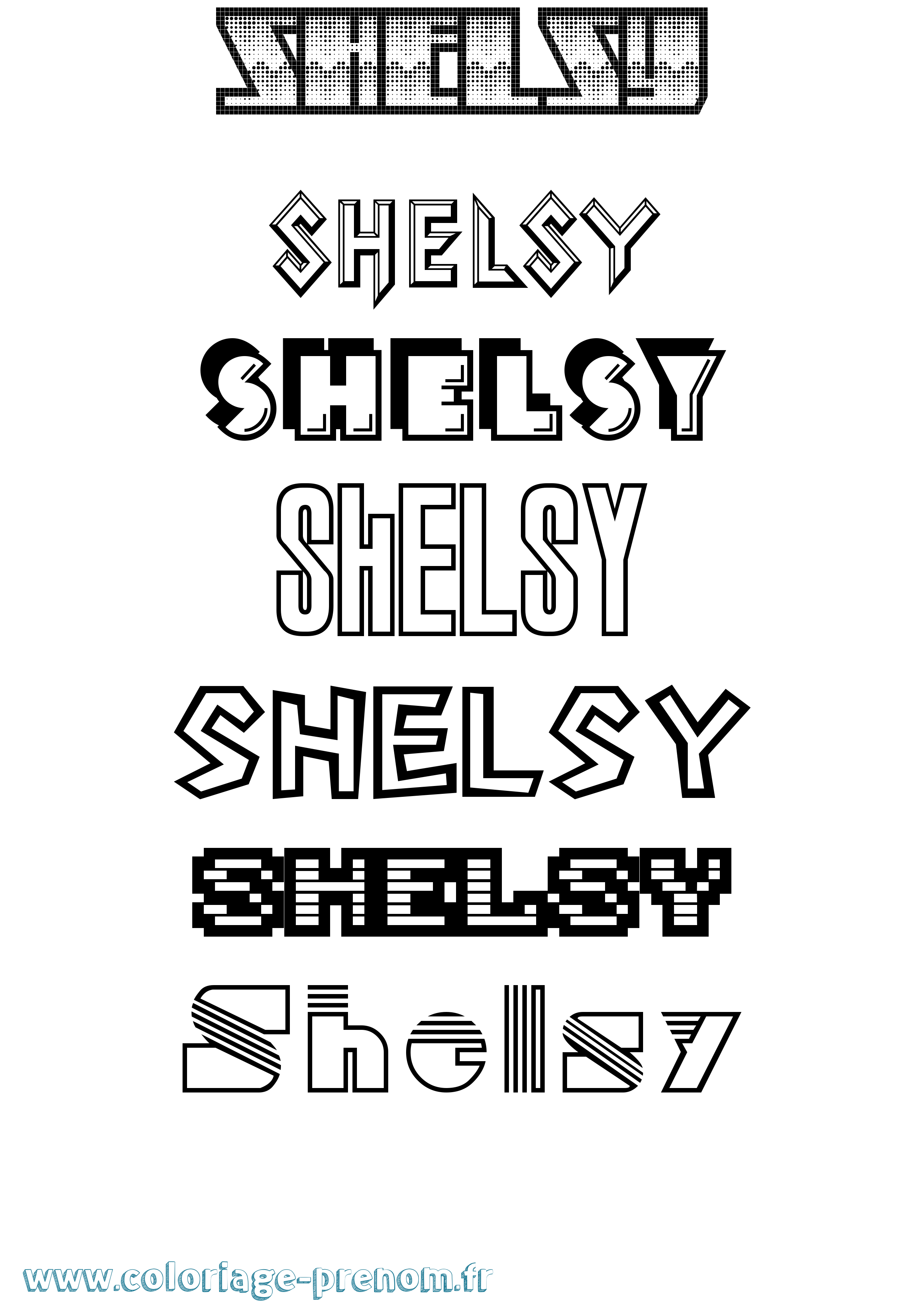Coloriage prénom Shelsy Jeux Vidéos