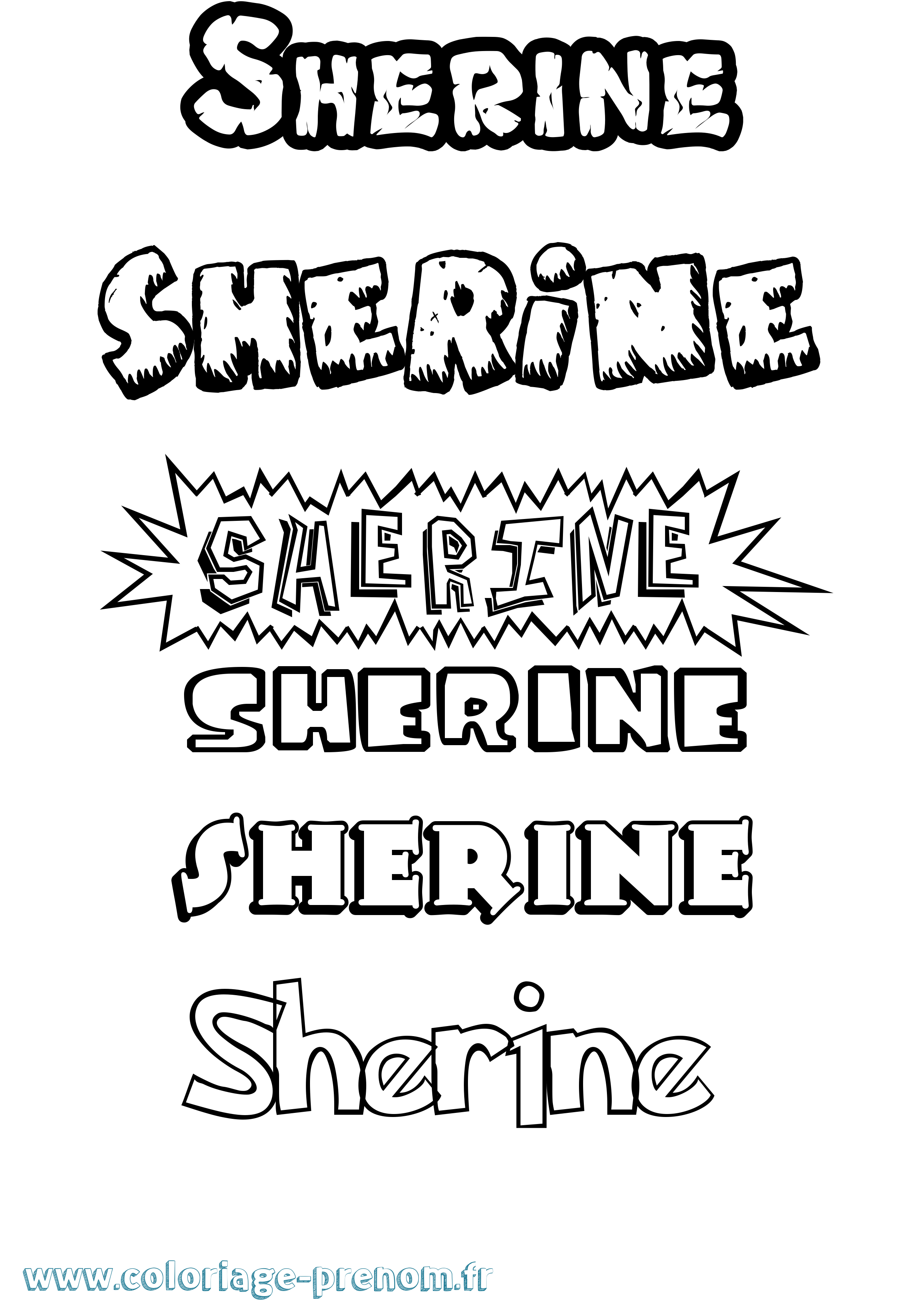 Coloriage prénom Sherine Dessin Animé