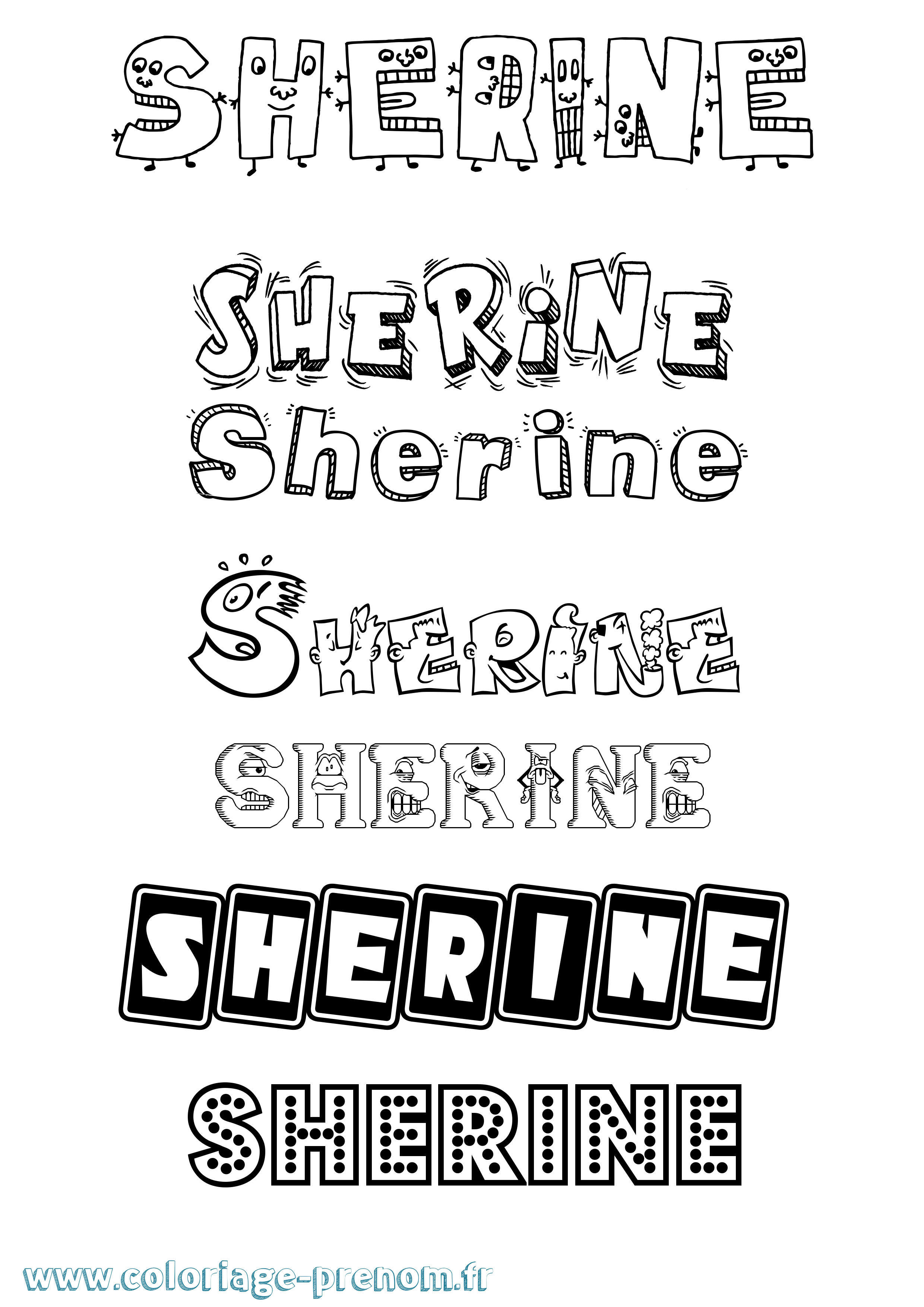 Coloriage prénom Sherine
