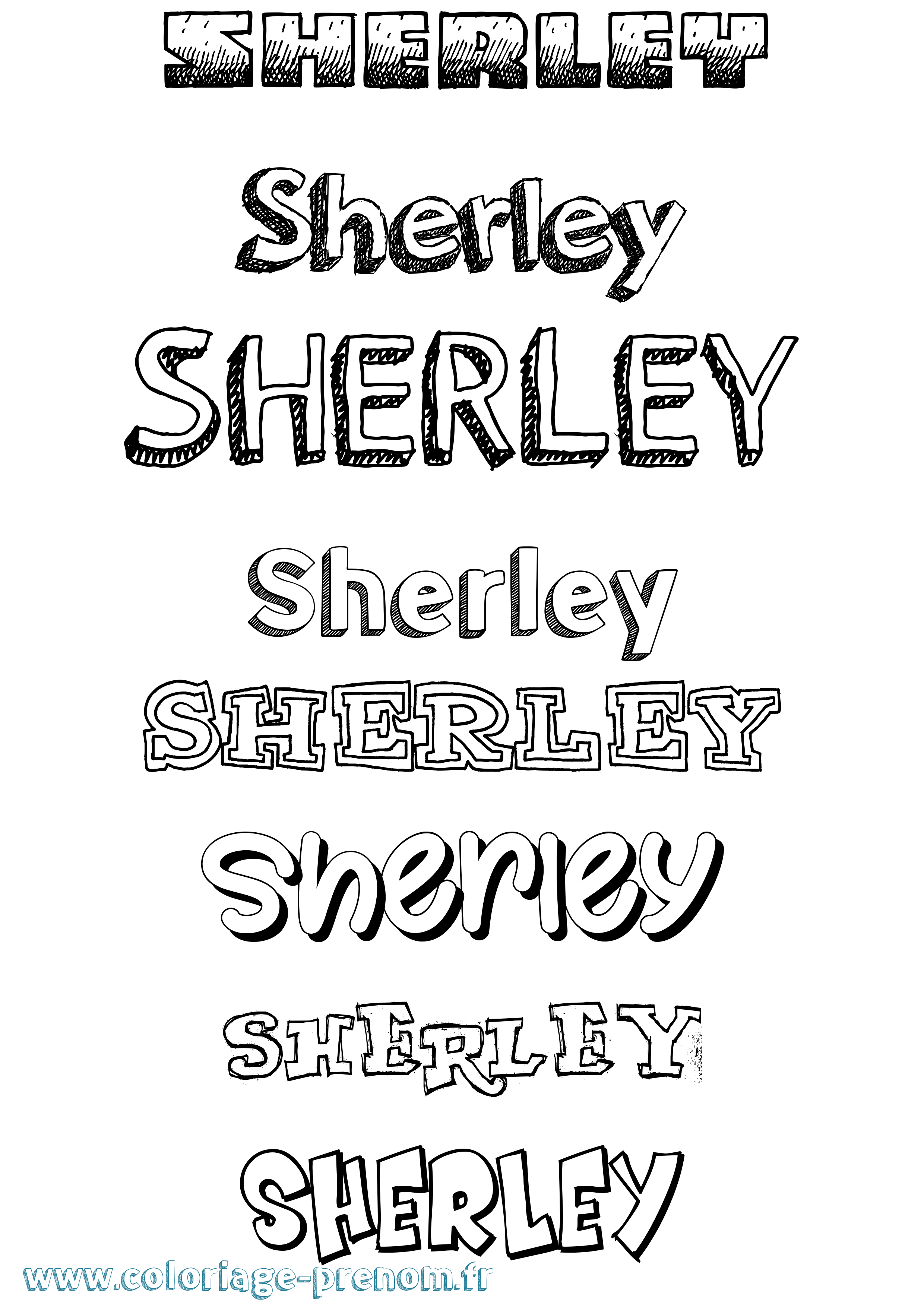 Coloriage prénom Sherley Dessiné