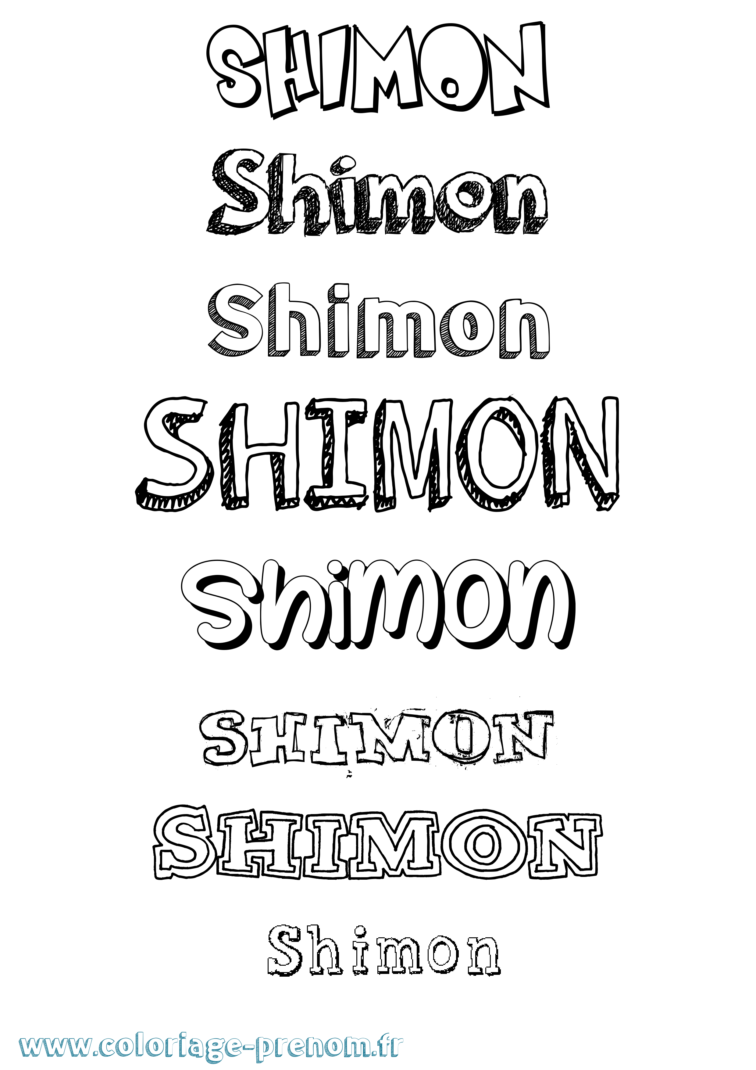Coloriage Shimon Dessiné Coloriage prénom Shimon Dessiné