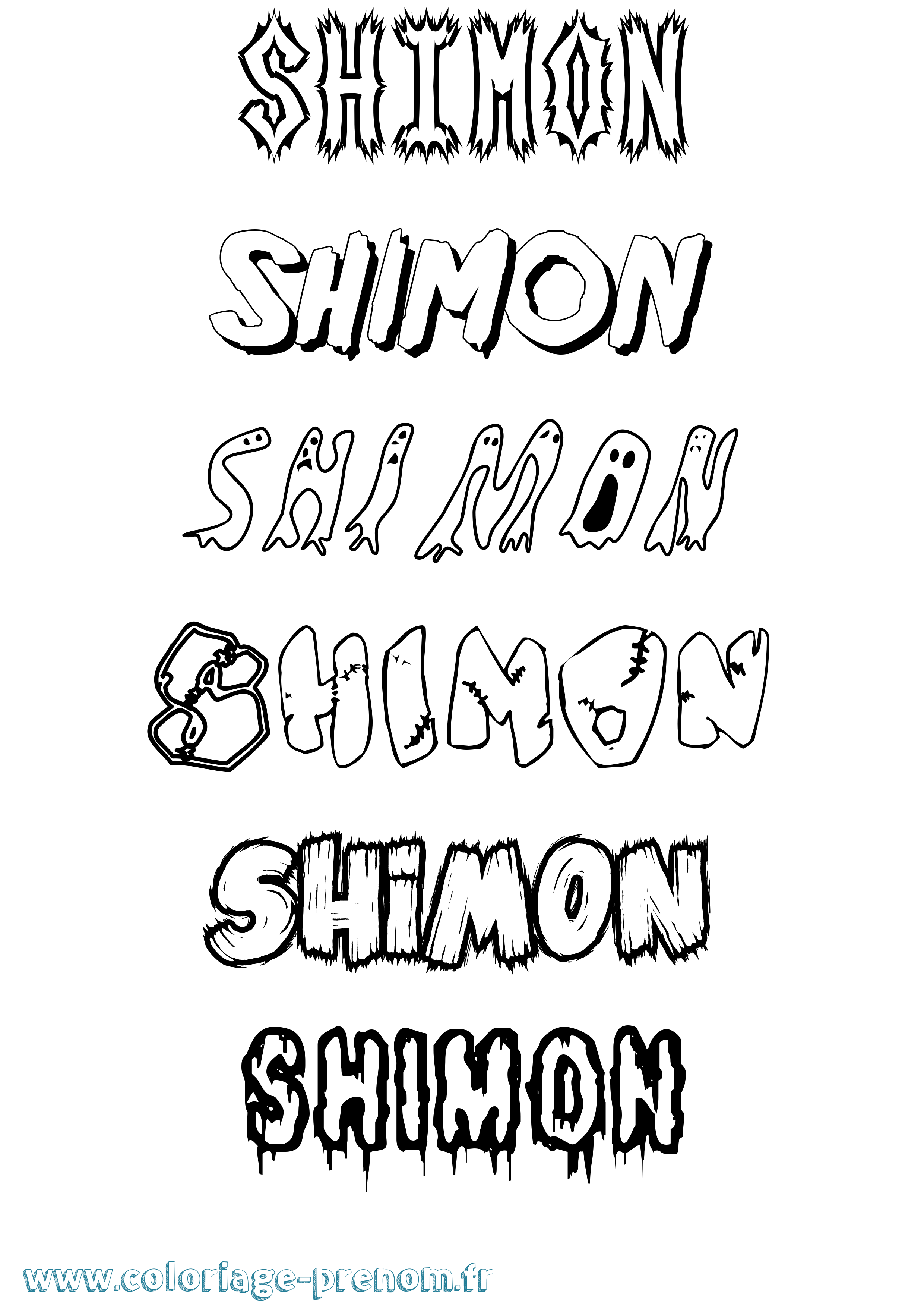 Coloriage Shimon Frisson Coloriage prénom Shimon Frisson
