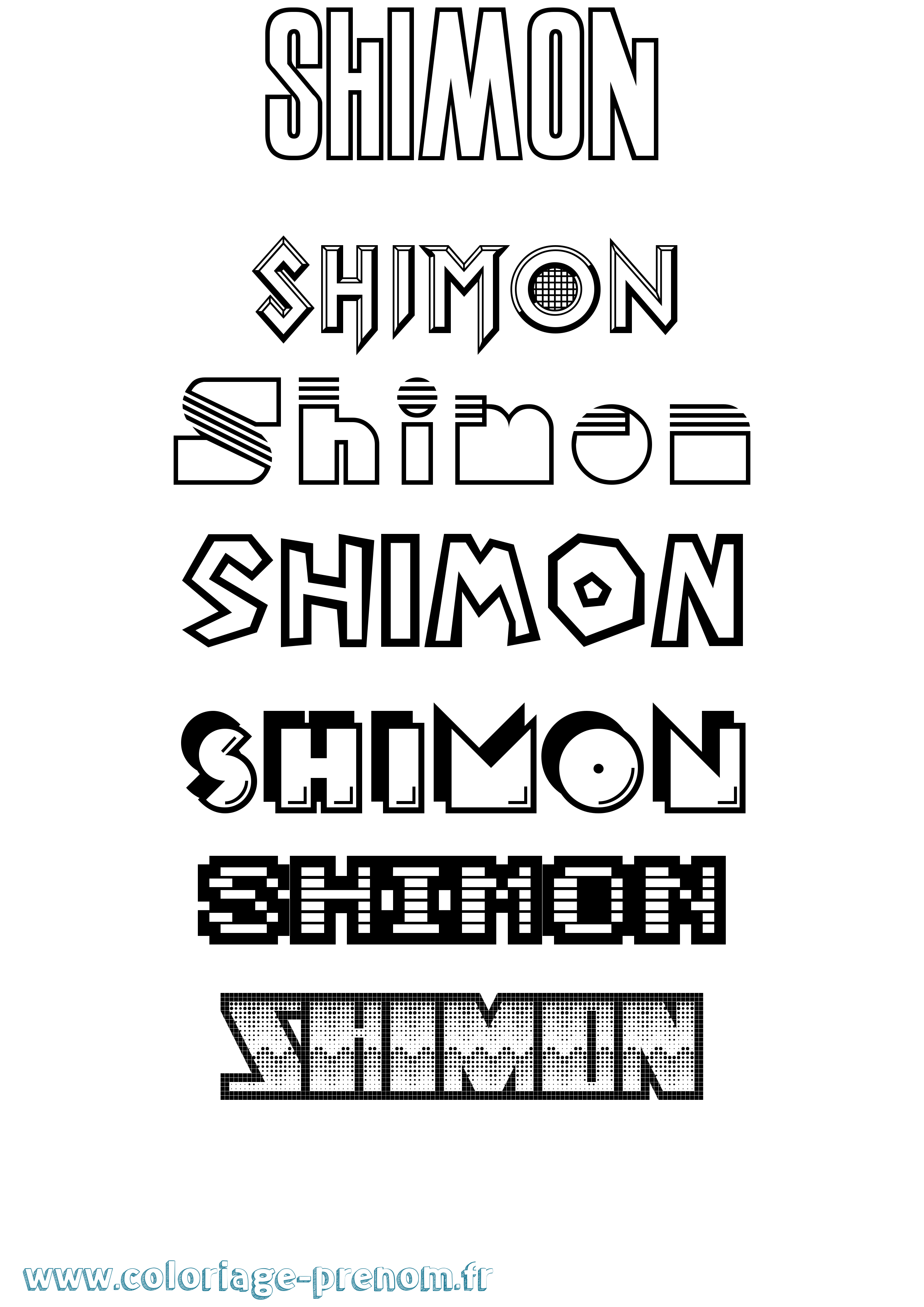 Coloriage Shimon Jeux Vidéos Coloriage prénom Shimon Jeux Vidéos