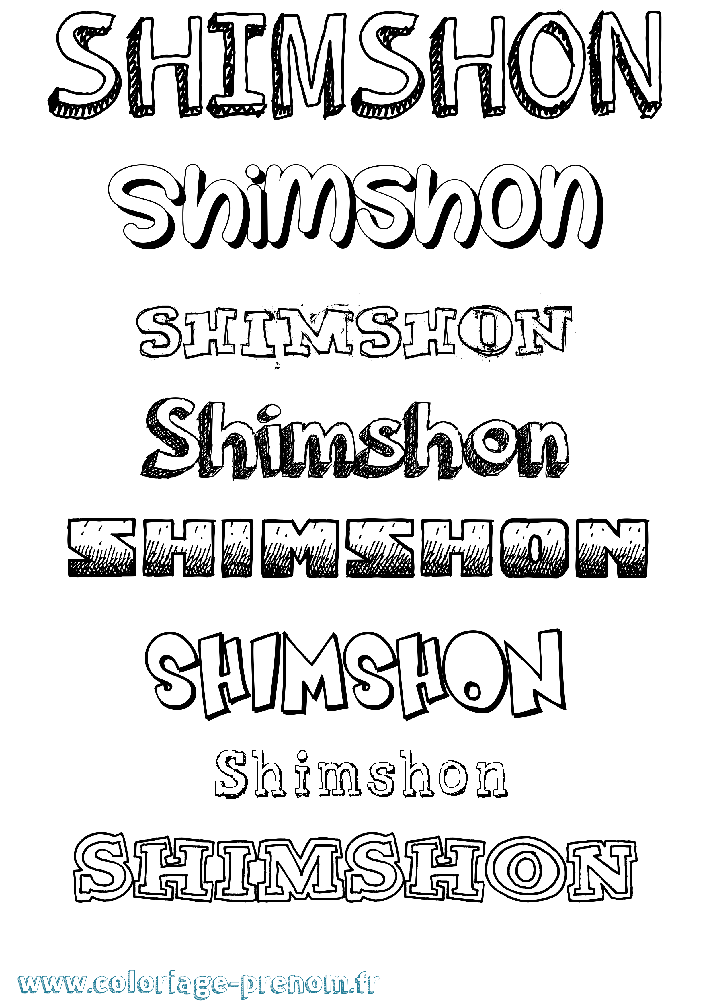 Coloriage prénom Shimshon Dessiné