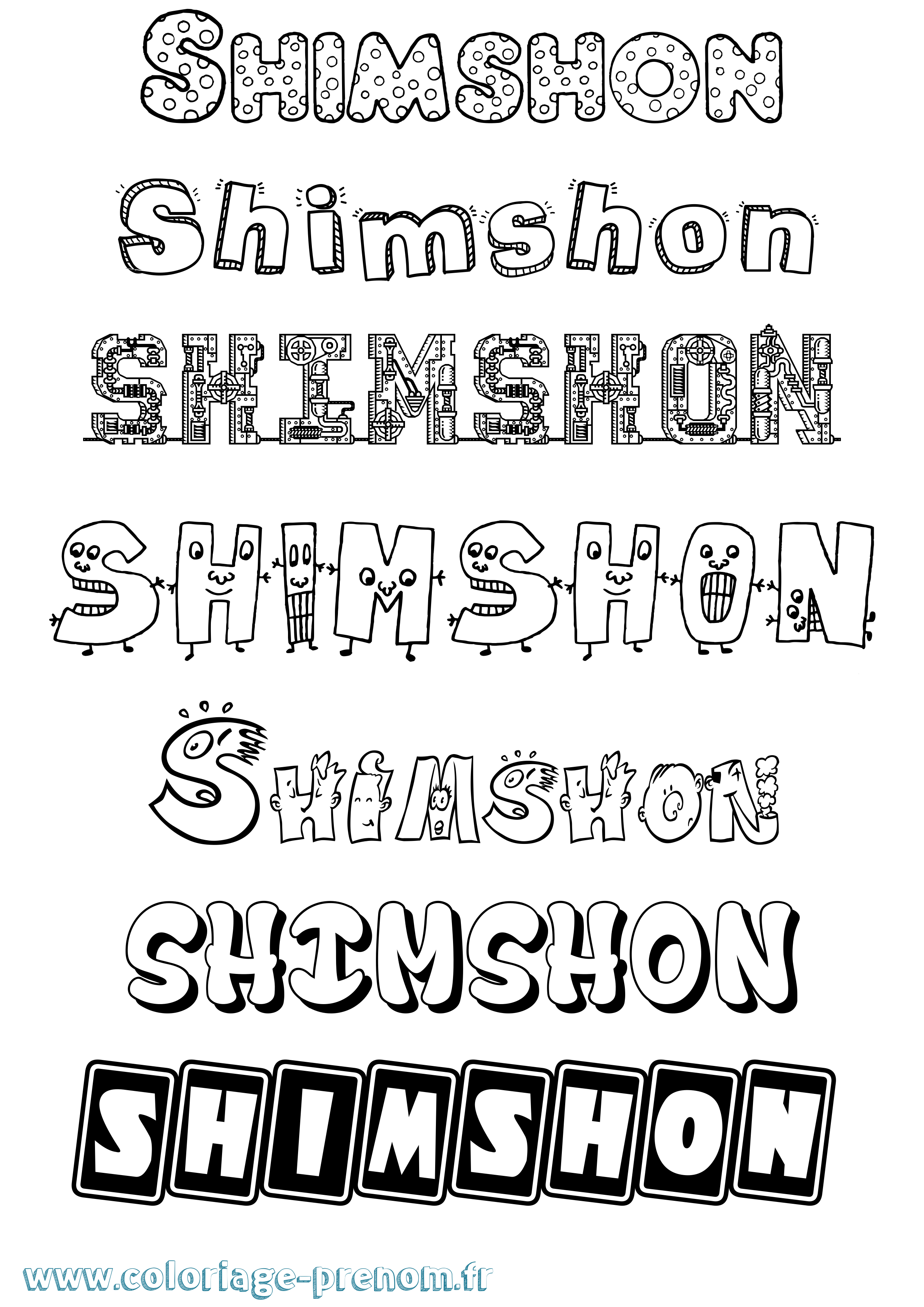 Coloriage prénom Shimshon Fun