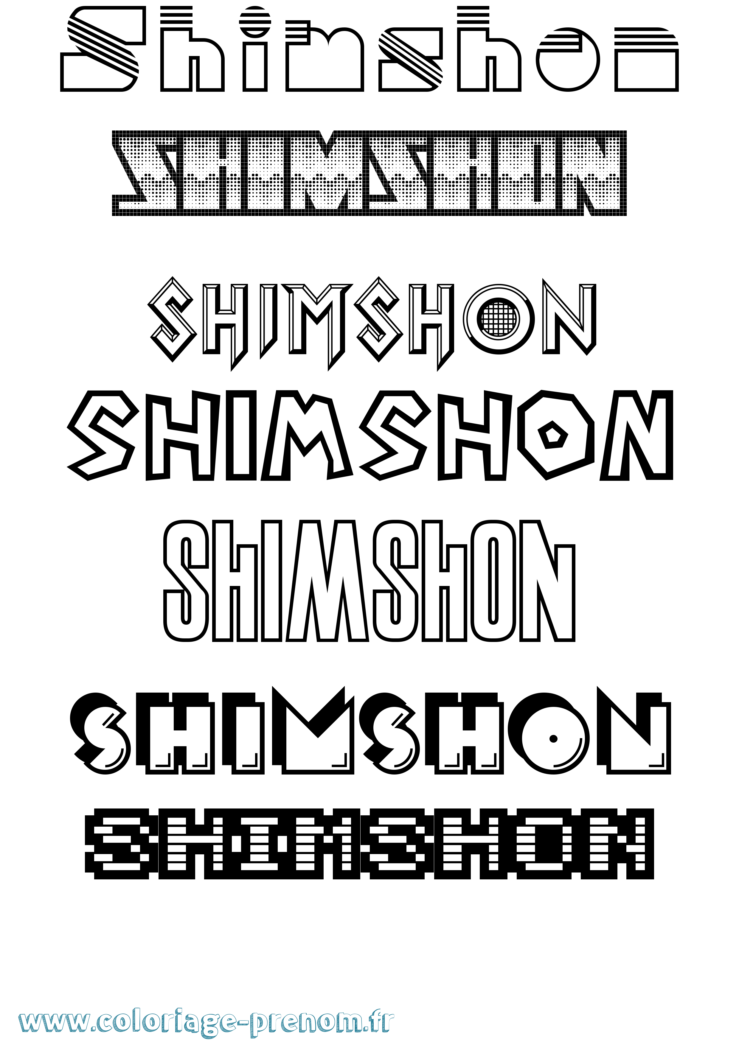 Coloriage prénom Shimshon Jeux Vidéos