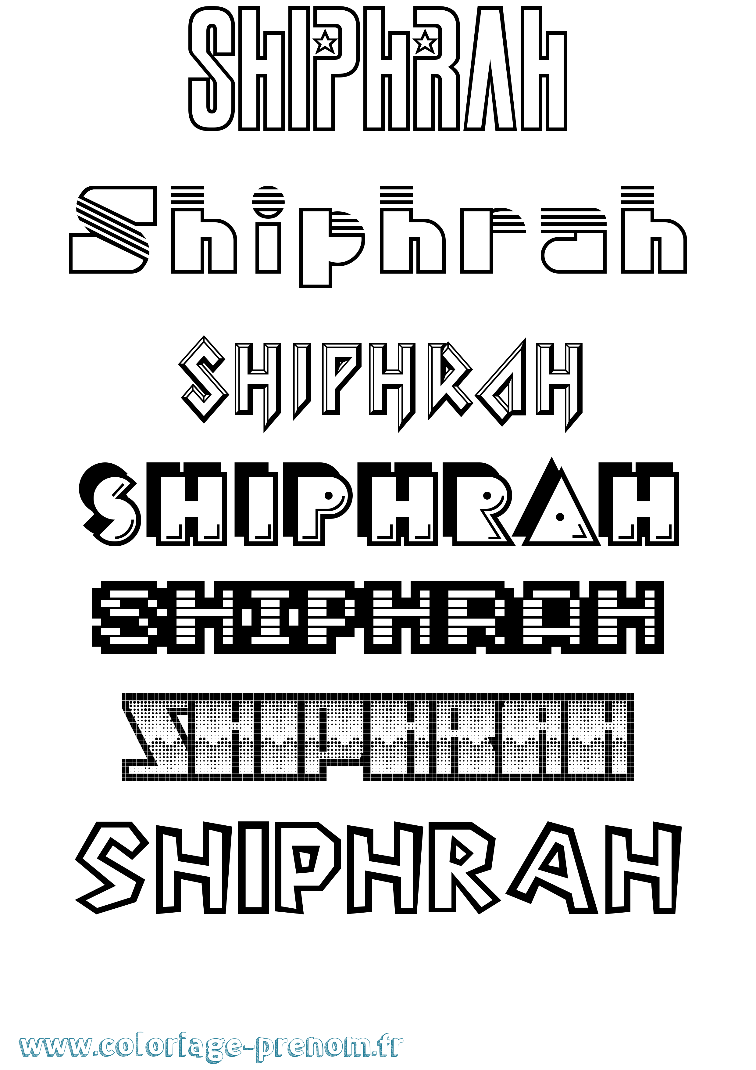 Coloriage prénom Shiphrah Jeux Vidéos