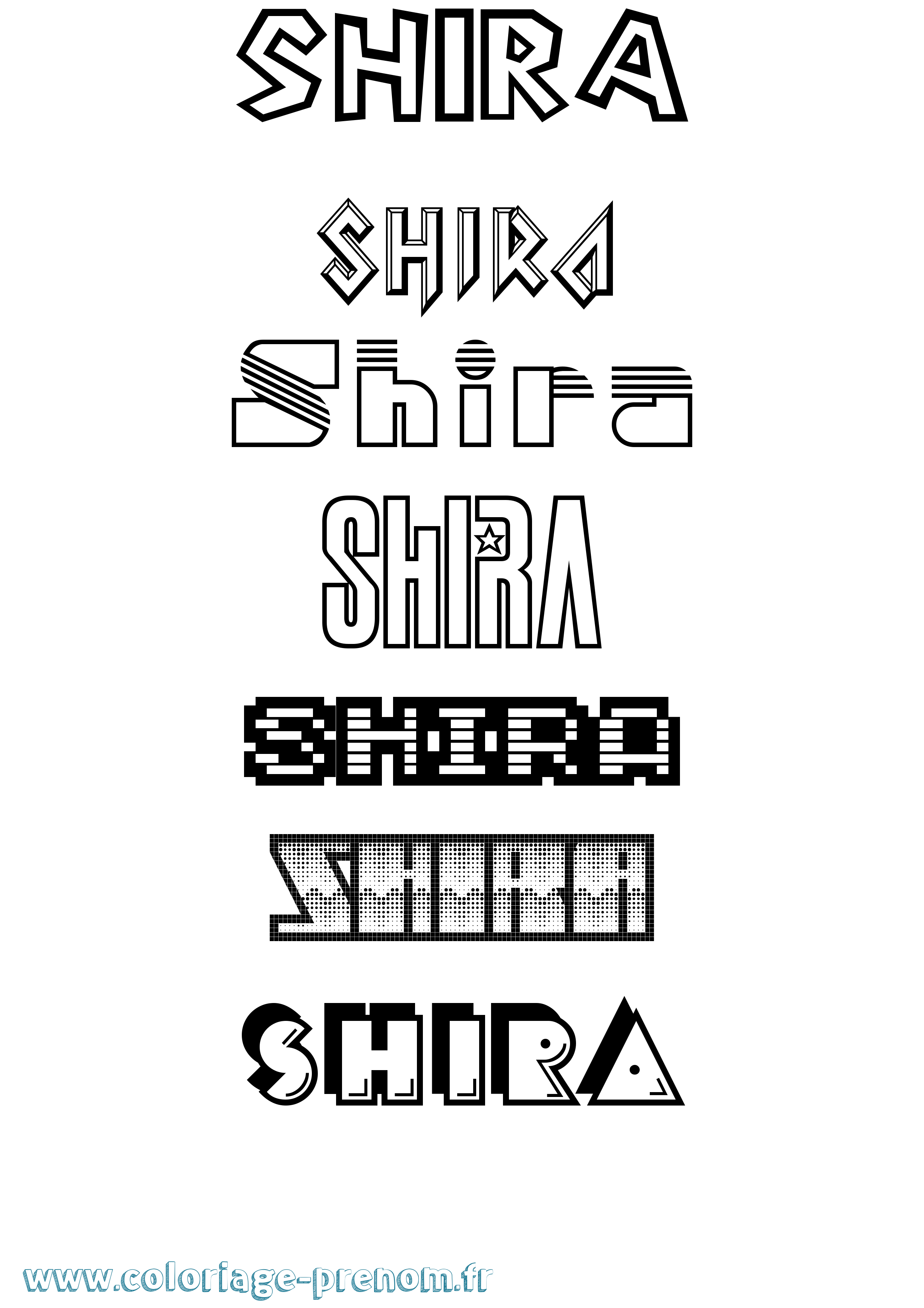 Coloriage prénom Shira Jeux Vidéos