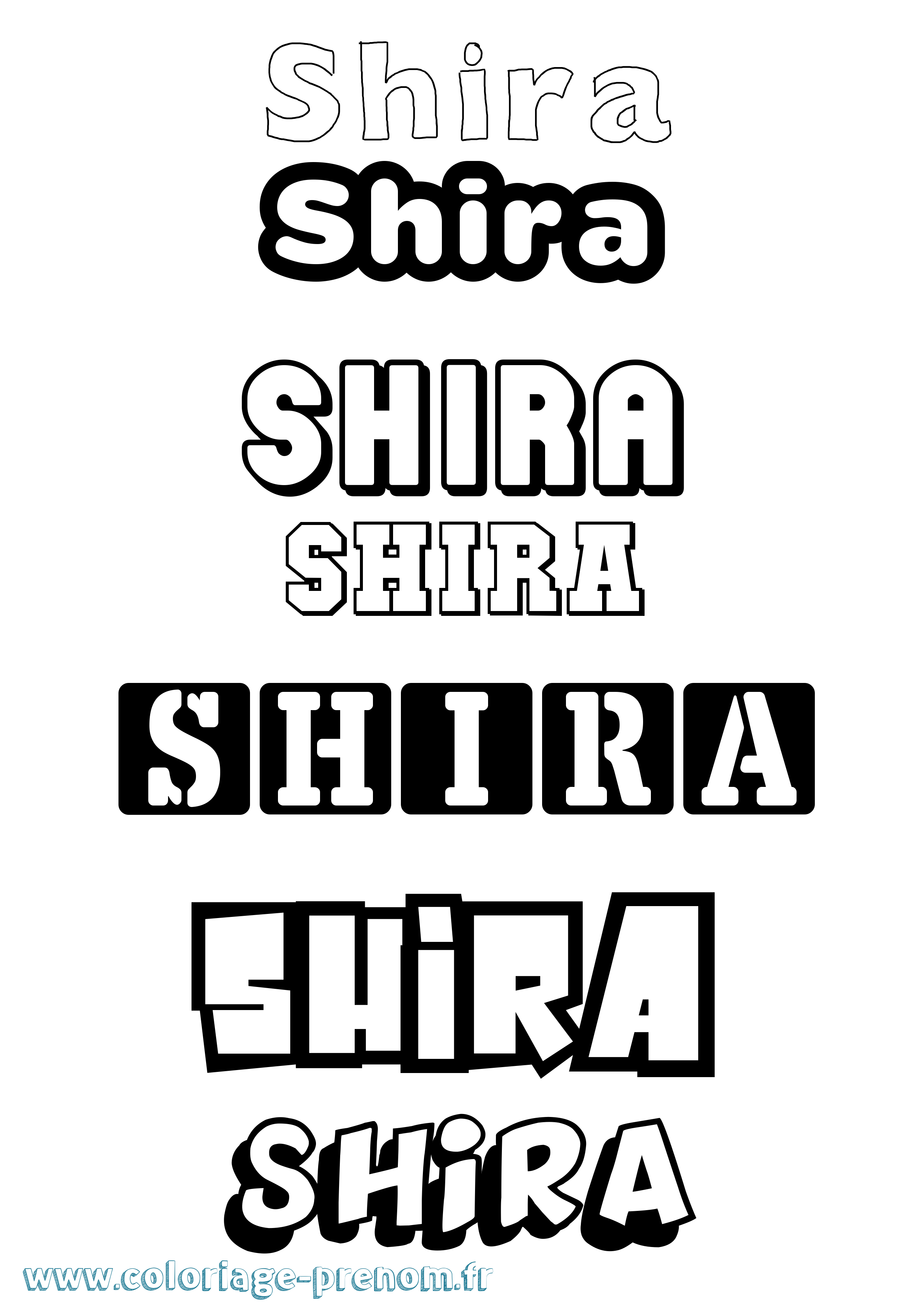 Coloriage prénom Shira Simple