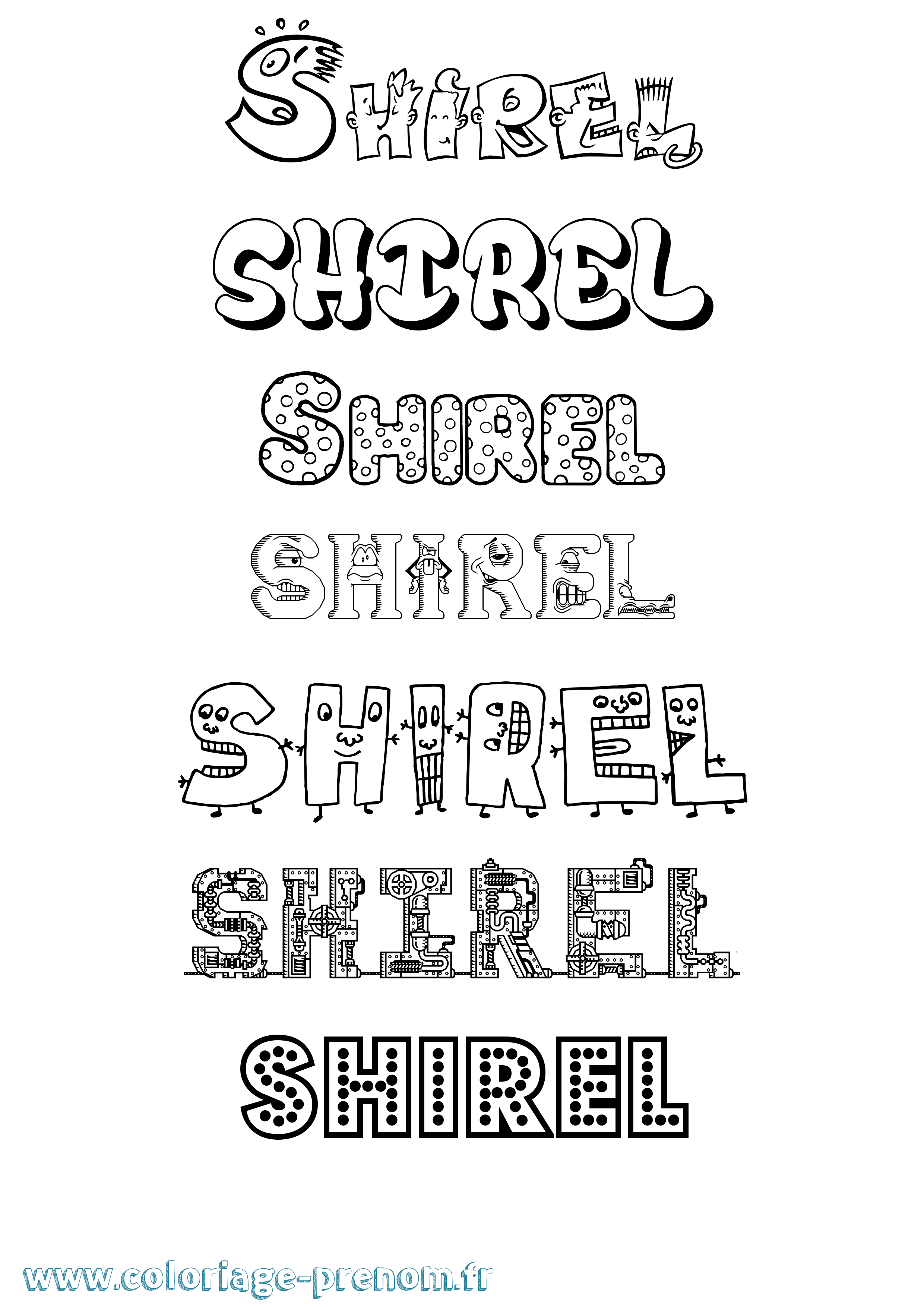 Coloriage prénom Shirel