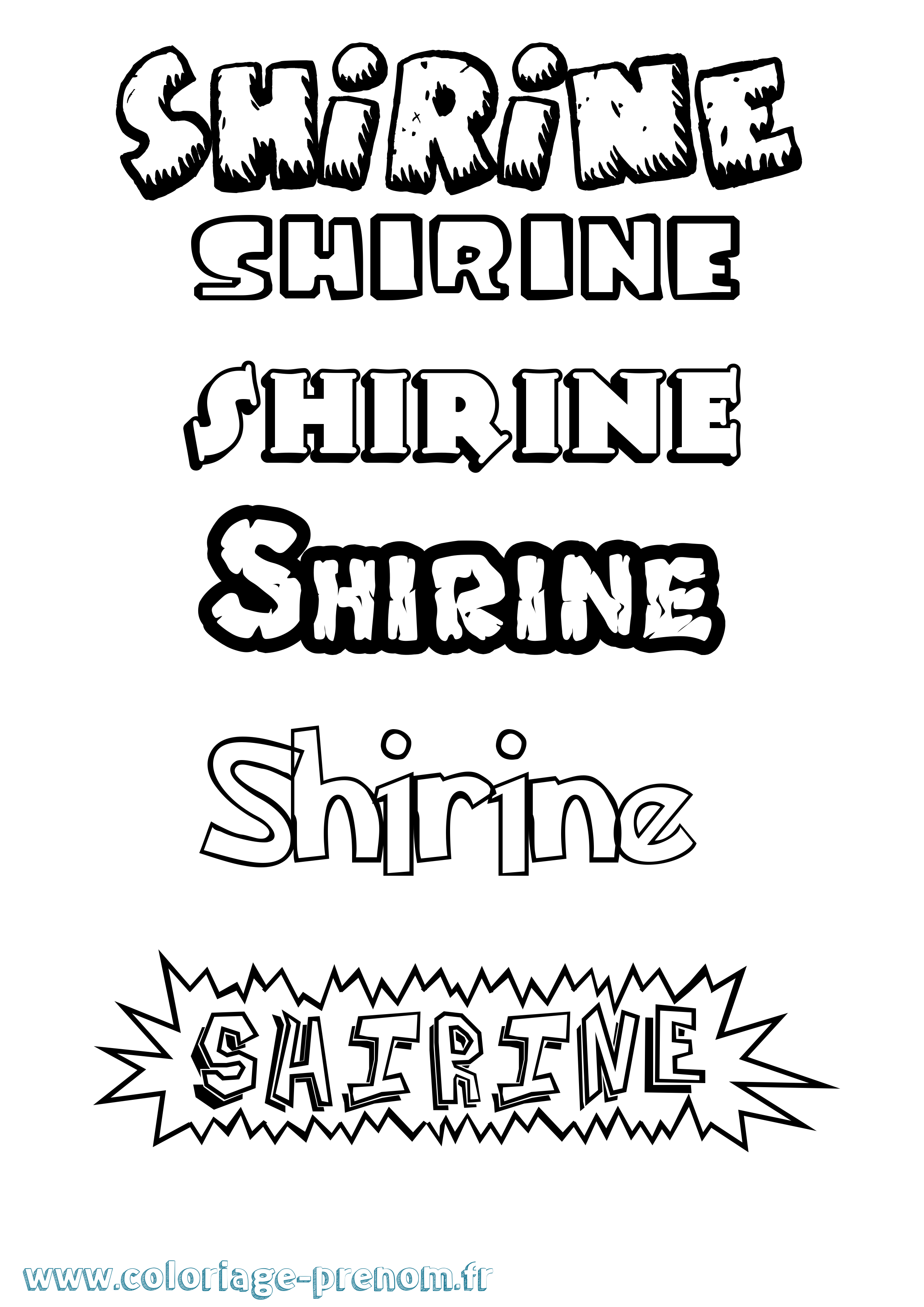 Coloriage prénom Shirine Dessin Animé