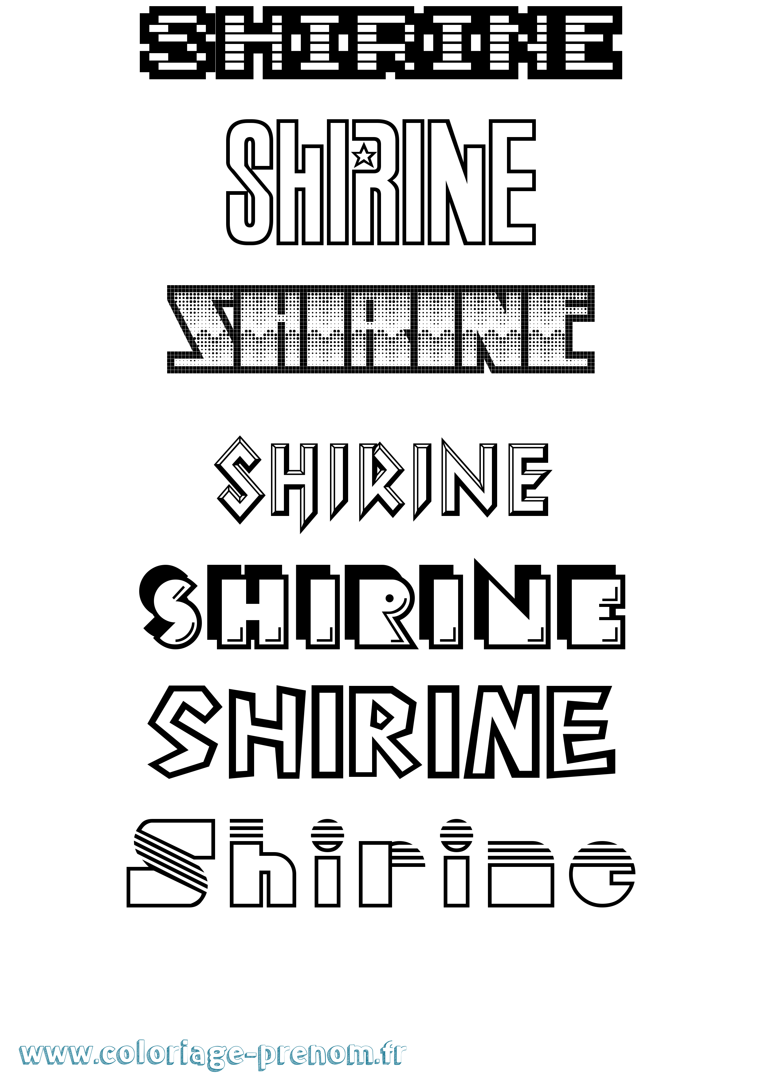 Coloriage prénom Shirine Jeux Vidéos