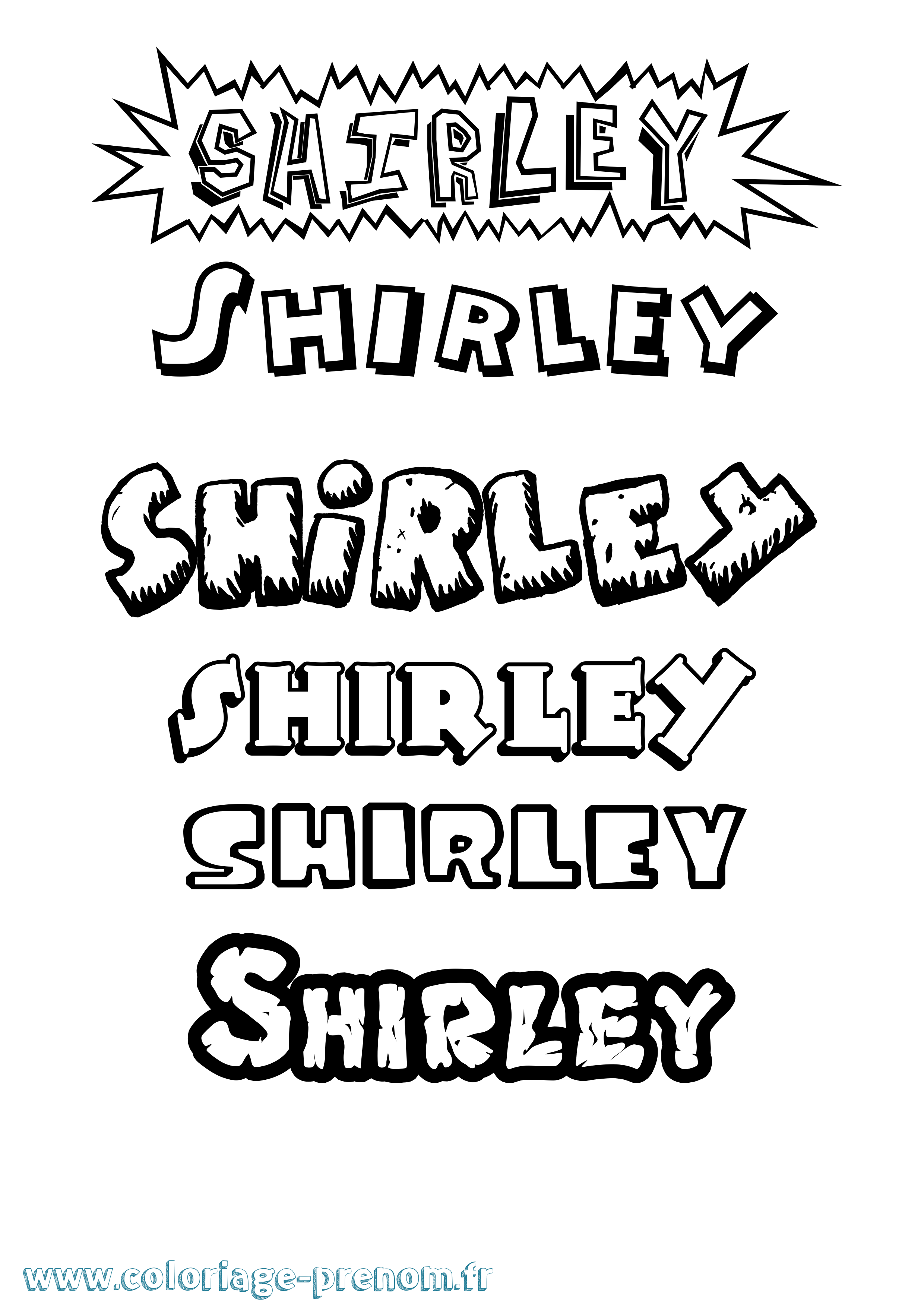 Coloriage prénom Shirley Dessin Animé